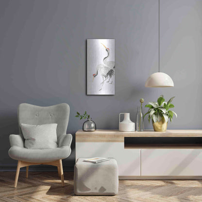 Luxe Metal Art 'Scroll Crane IV' by Chris Paschke, Metal Wall Art,12x24