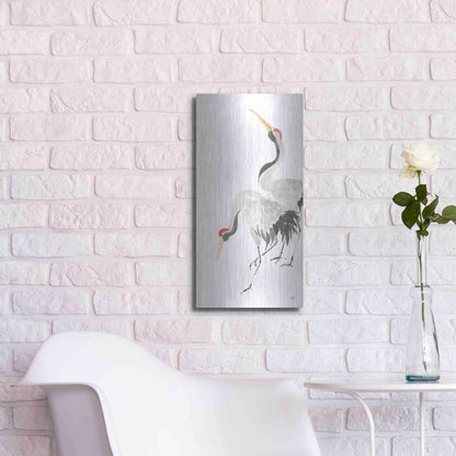 Luxe Metal Art 'Scroll Crane IV' by Chris Paschke, Metal Wall Art,12x24