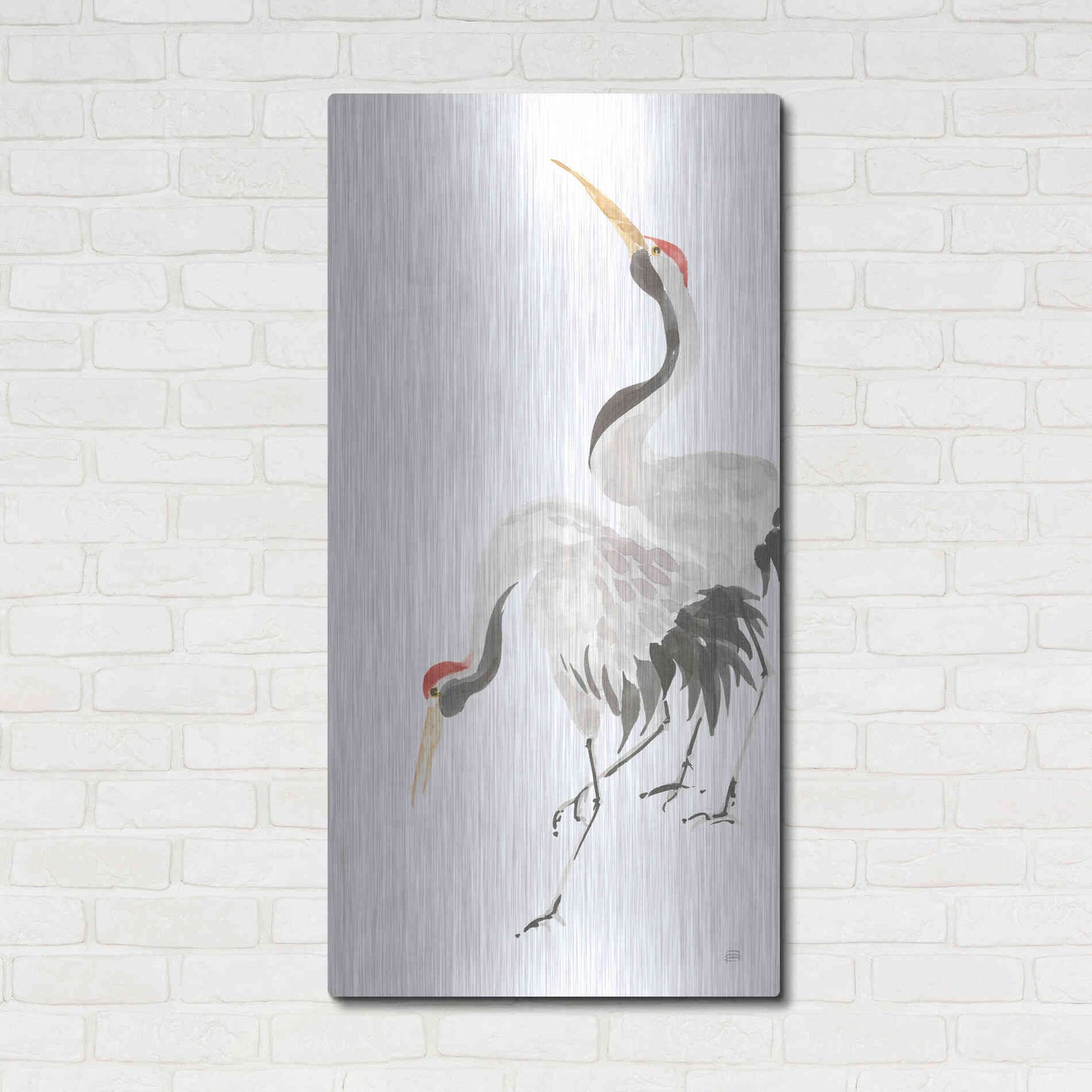 Luxe Metal Art 'Scroll Crane IV' by Chris Paschke, Metal Wall Art,24x48