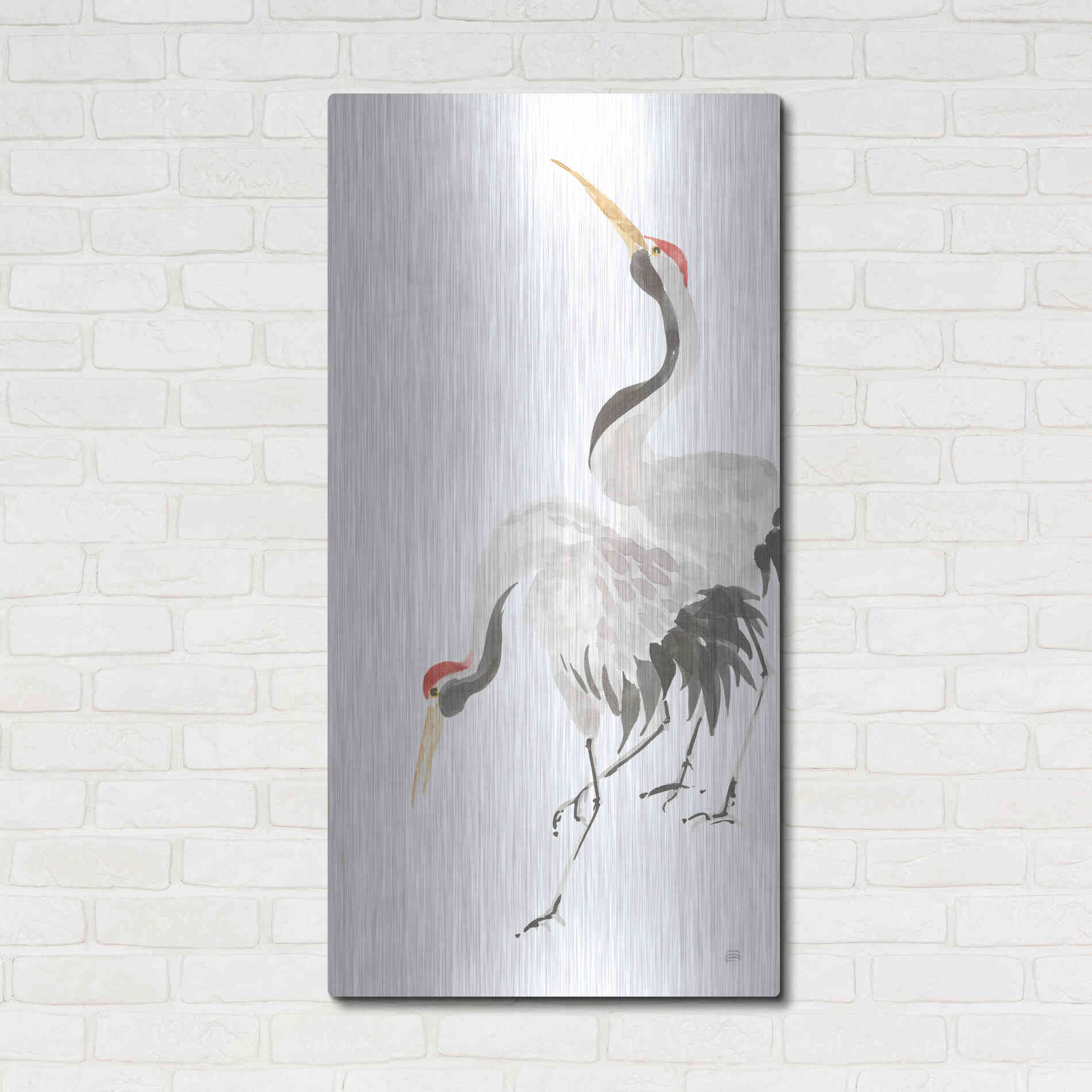 Luxe Metal Art 'Scroll Crane IV' by Chris Paschke, Metal Wall Art,24x48
