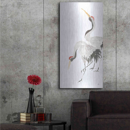 Luxe Metal Art 'Scroll Crane IV' by Chris Paschke, Metal Wall Art,24x48