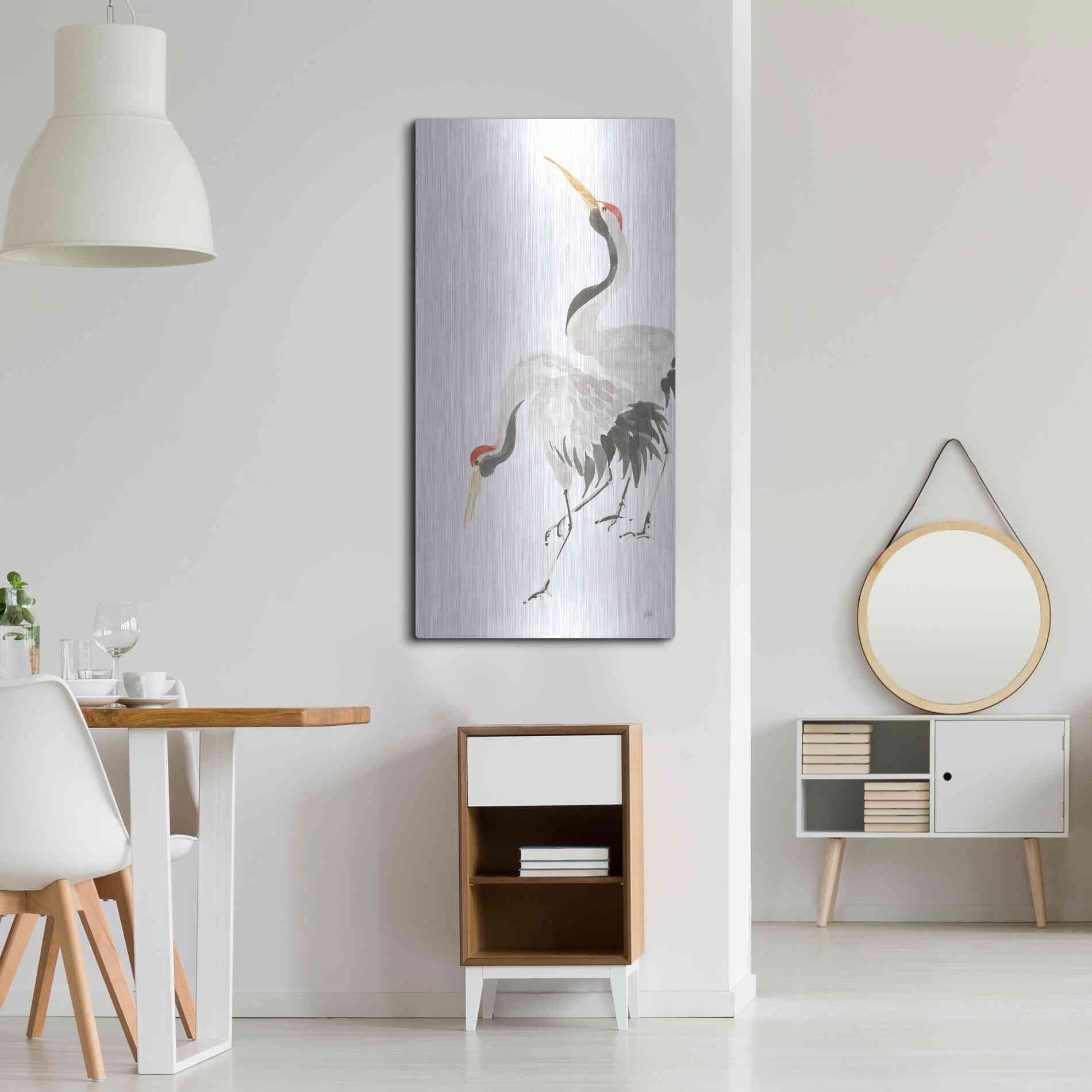 Luxe Metal Art 'Scroll Crane IV' by Chris Paschke, Metal Wall Art,24x48