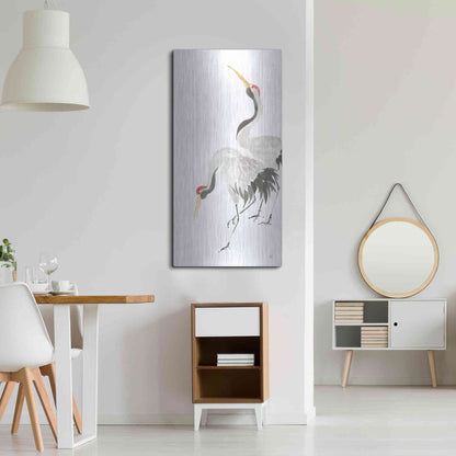 Luxe Metal Art 'Scroll Crane IV' by Chris Paschke, Metal Wall Art,24x48