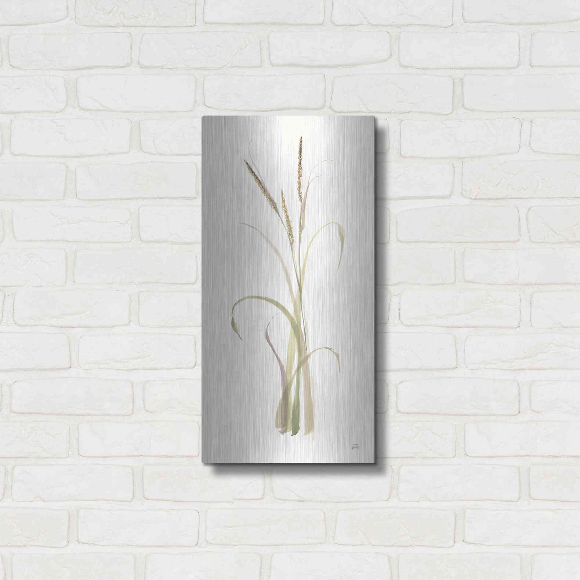 Luxe Metal Art 'Lyme Grass' by Chris Paschke, Metal Wall Art,12x24