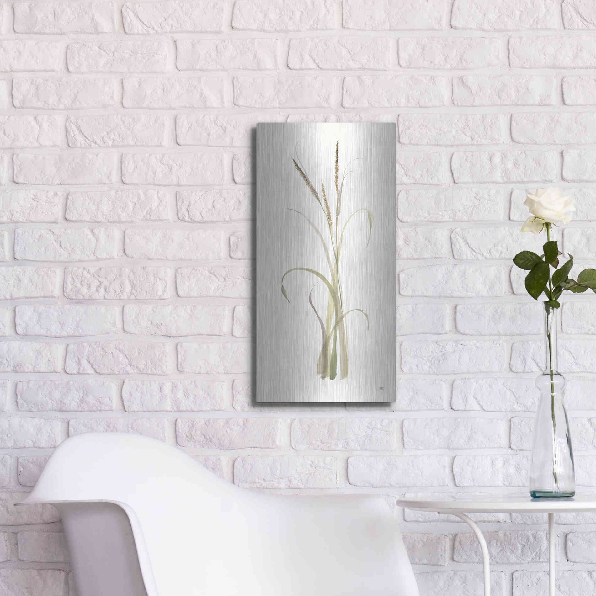 Luxe Metal Art 'Lyme Grass' by Chris Paschke, Metal Wall Art,12x24