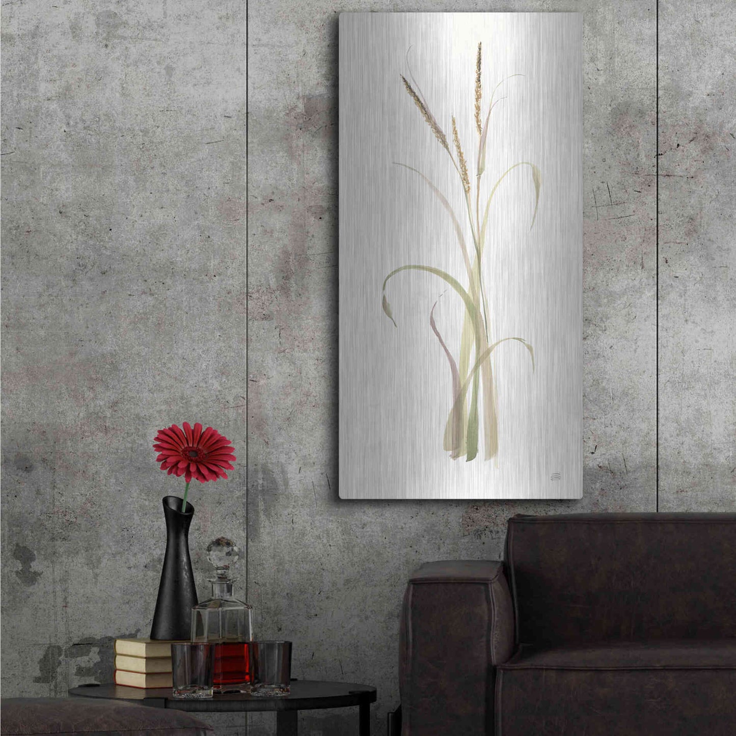 Luxe Metal Art 'Lyme Grass' by Chris Paschke, Metal Wall Art,24x48