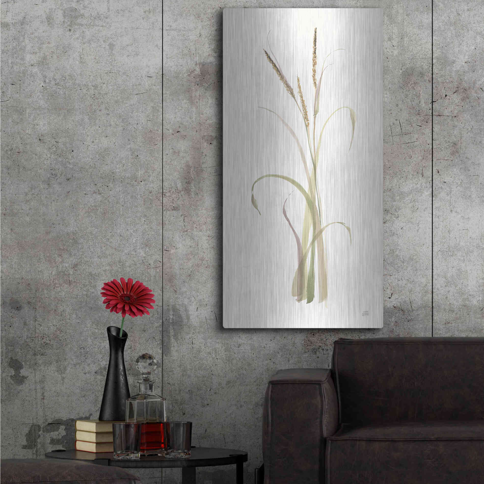 Luxe Metal Art 'Lyme Grass' by Chris Paschke, Metal Wall Art,24x48