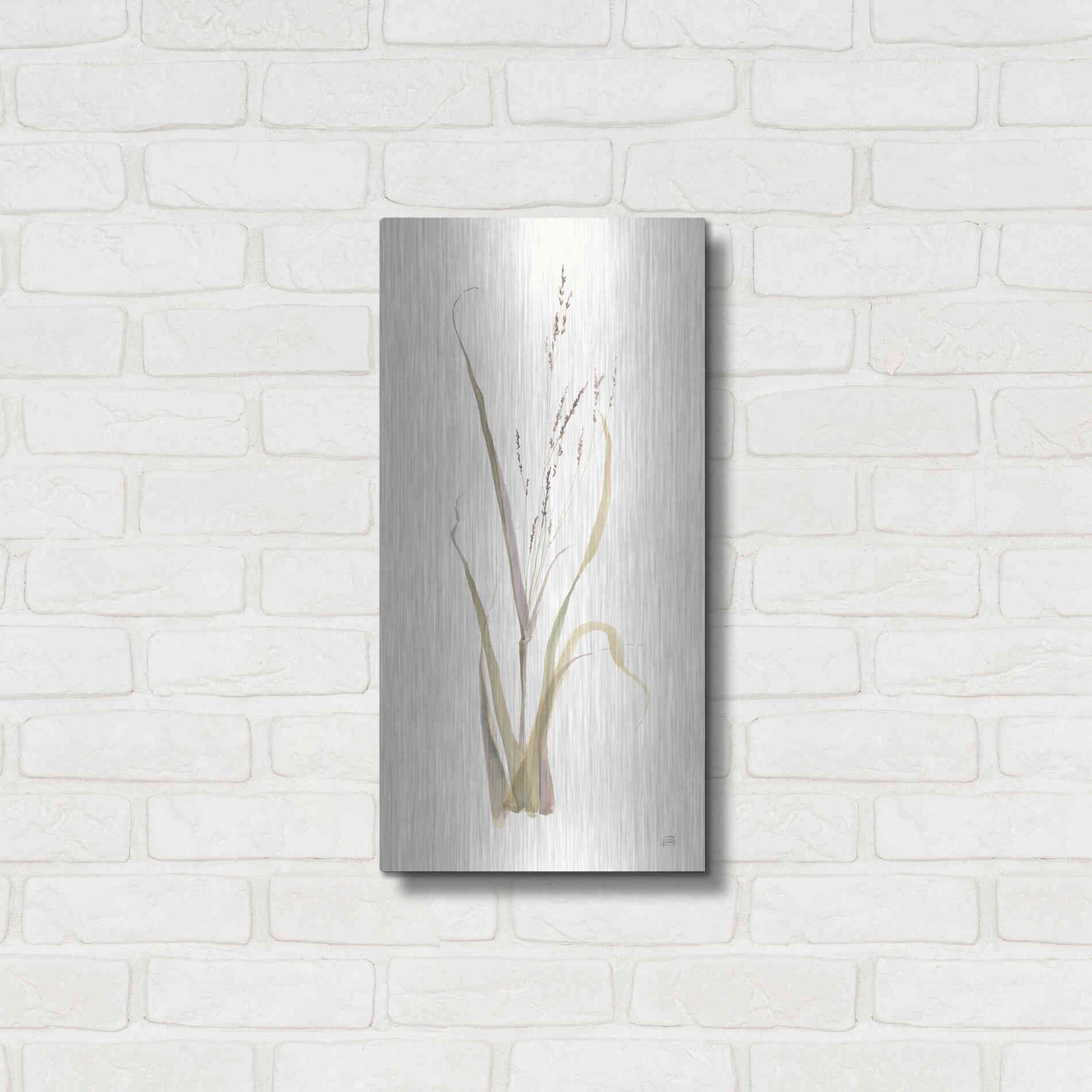 Luxe Metal Art 'Moor Grass' by Chris Paschke, Metal Wall Art,12x24