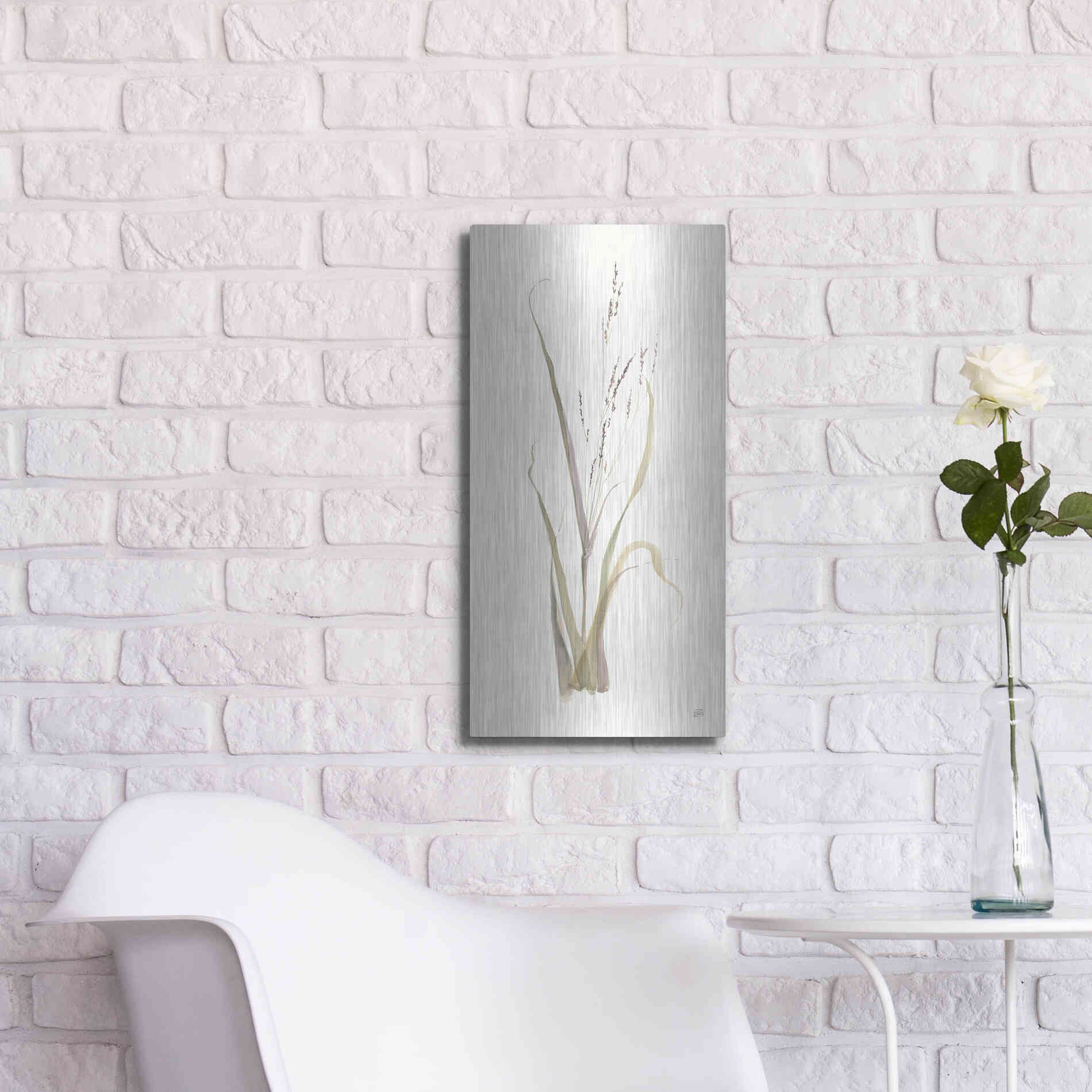 Luxe Metal Art 'Moor Grass' by Chris Paschke, Metal Wall Art,12x24