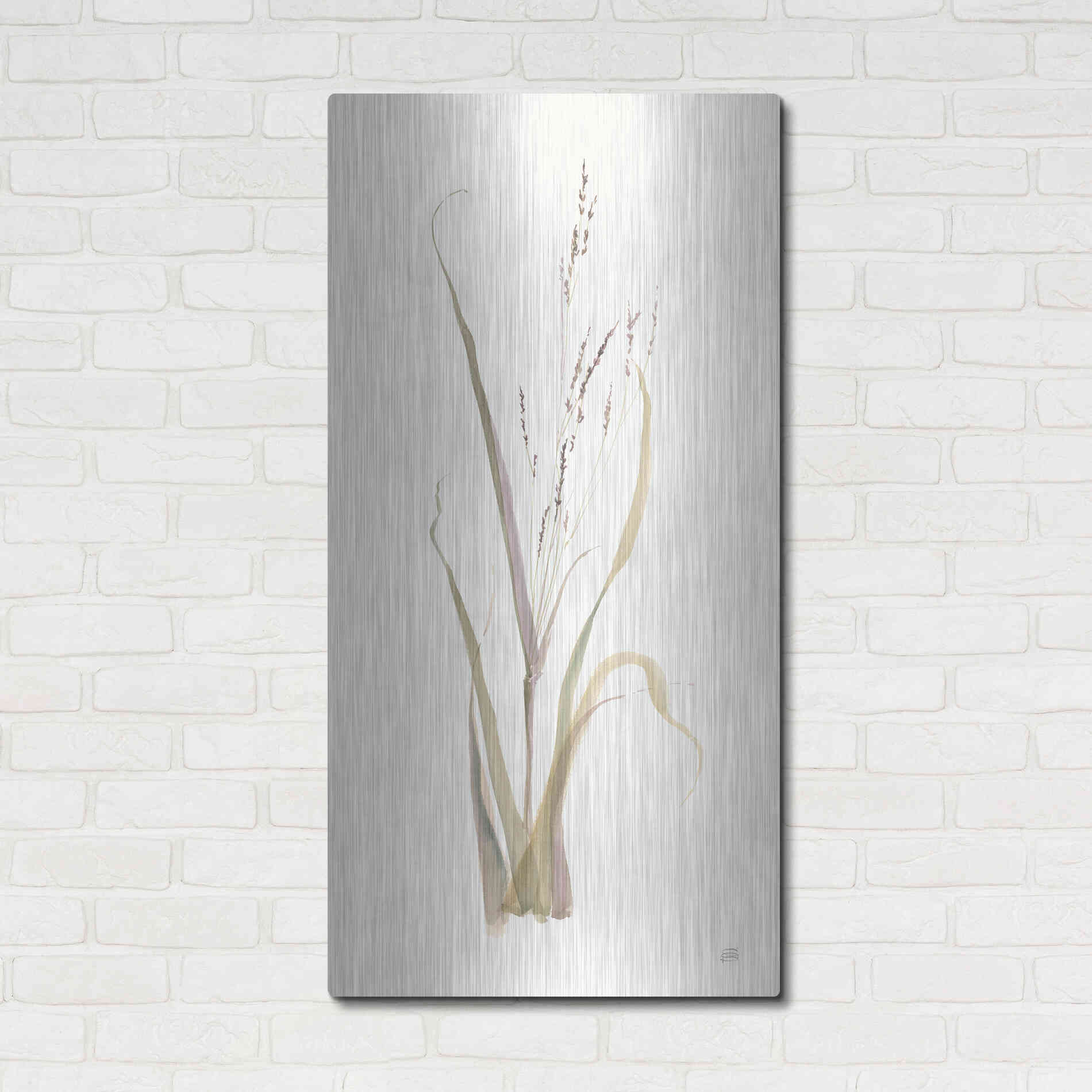 Luxe Metal Art 'Moor Grass' by Chris Paschke, Metal Wall Art,24x48
