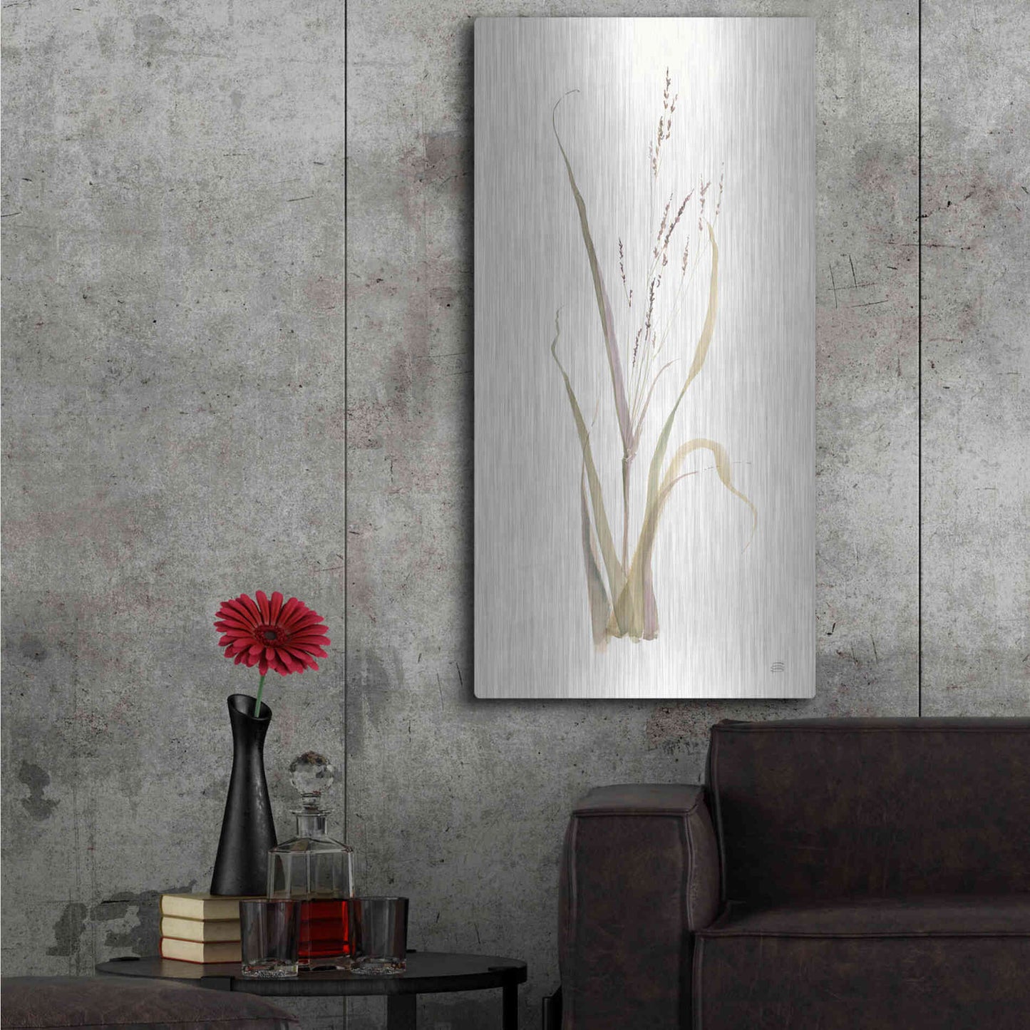 Luxe Metal Art 'Moor Grass' by Chris Paschke, Metal Wall Art,24x48