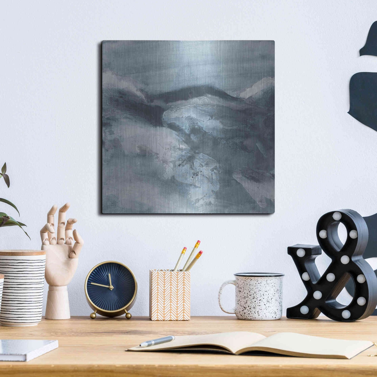 Luxe Metal Art 'Granite I' by Chris Paschke, Metal Wall Art,12x12