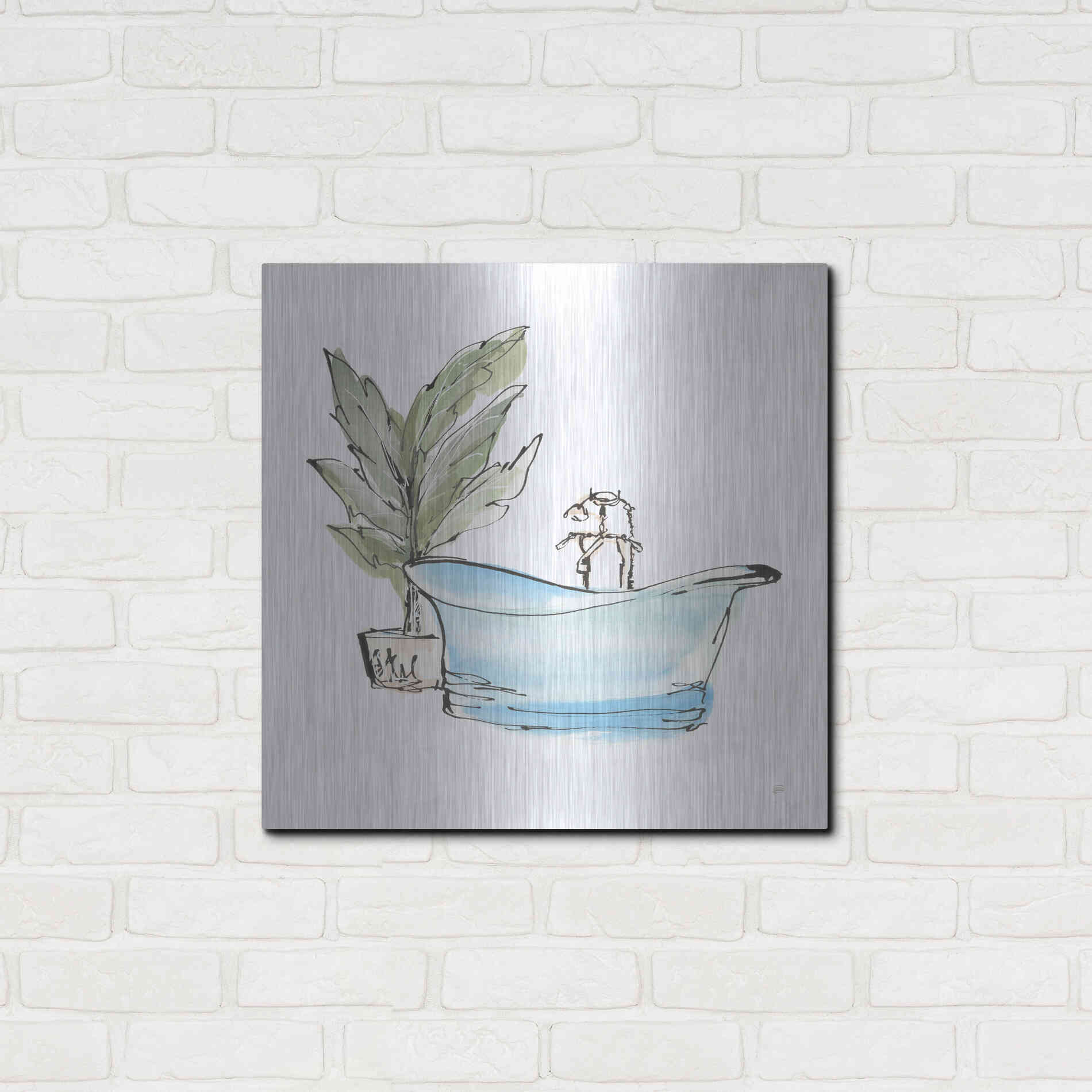 Luxe Metal Art 'Tub II' by Chris Paschke, Metal Wall Art,24x24