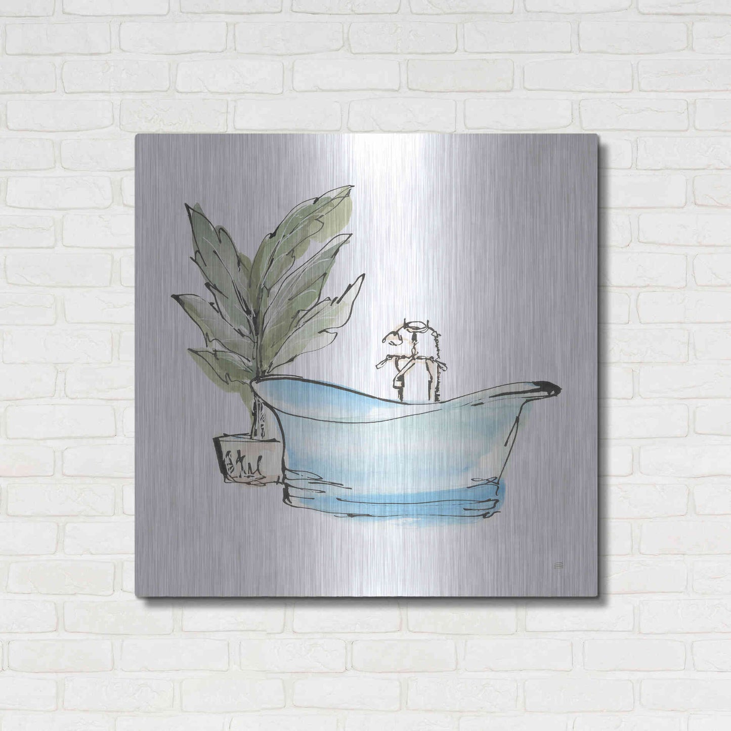 Luxe Metal Art 'Tub II' by Chris Paschke, Metal Wall Art,36x36