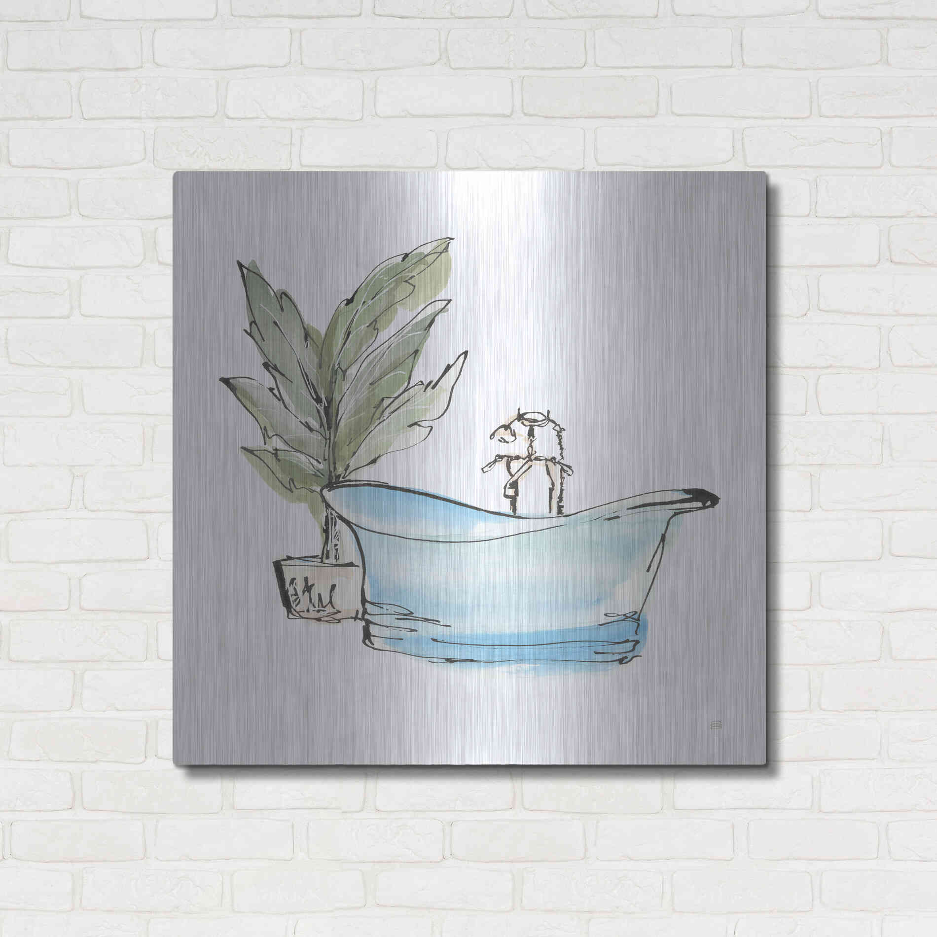 Luxe Metal Art 'Tub II' by Chris Paschke, Metal Wall Art,36x36