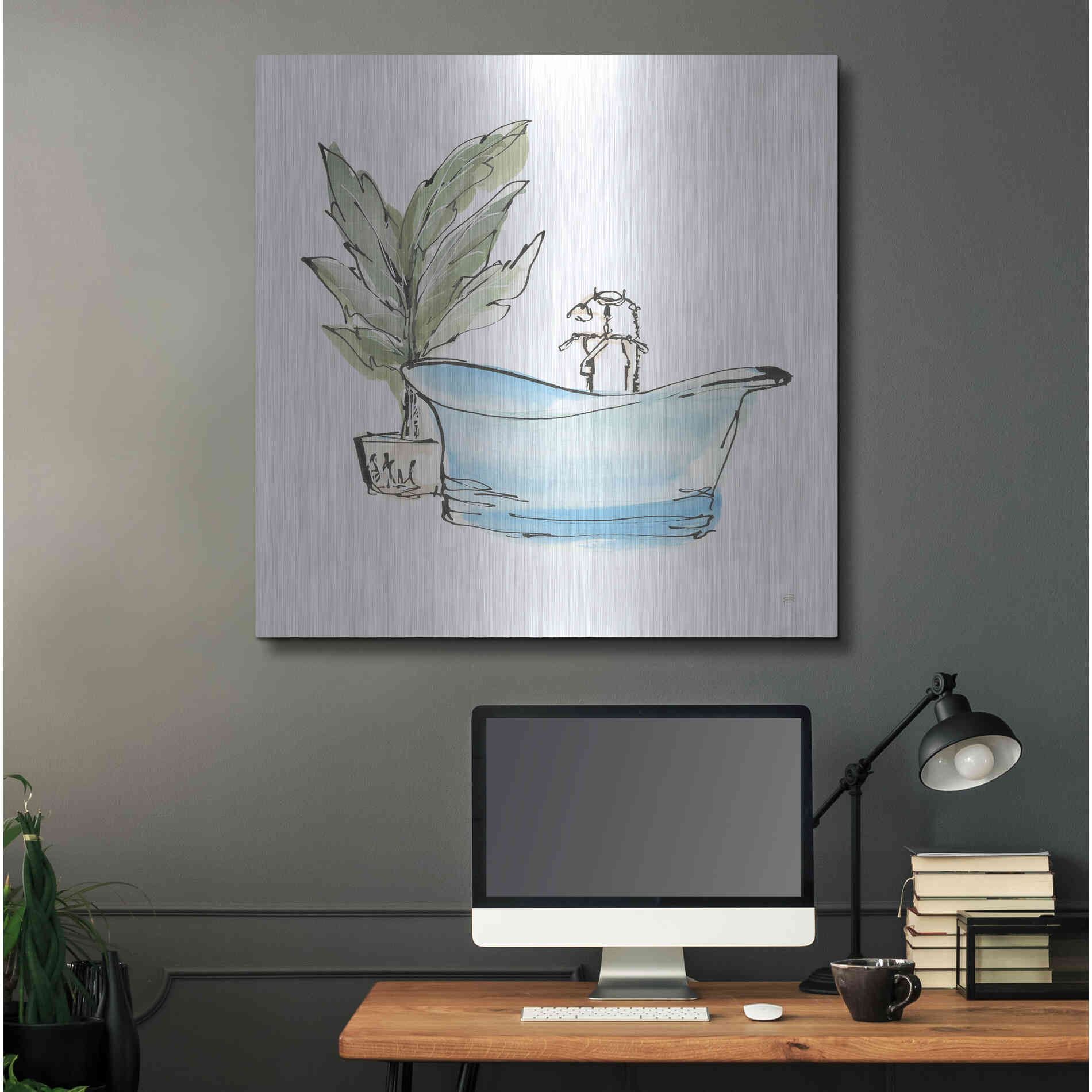 Luxe Metal Art 'Tub II' by Chris Paschke, Metal Wall Art,36x36