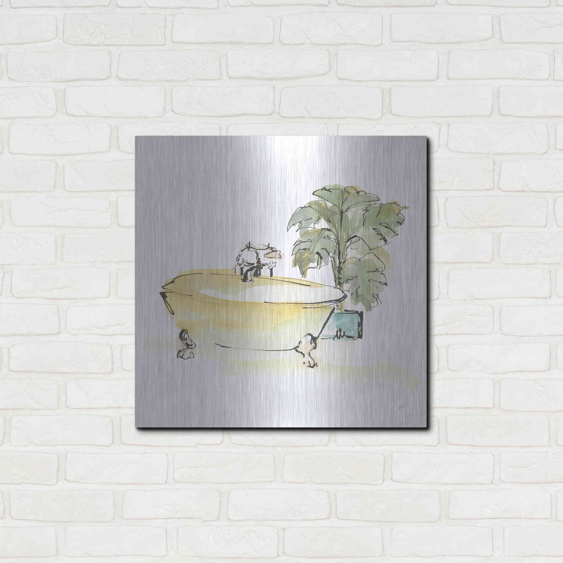 Luxe Metal Art 'Tub III' by Chris Paschke, Metal Wall Art,24x24