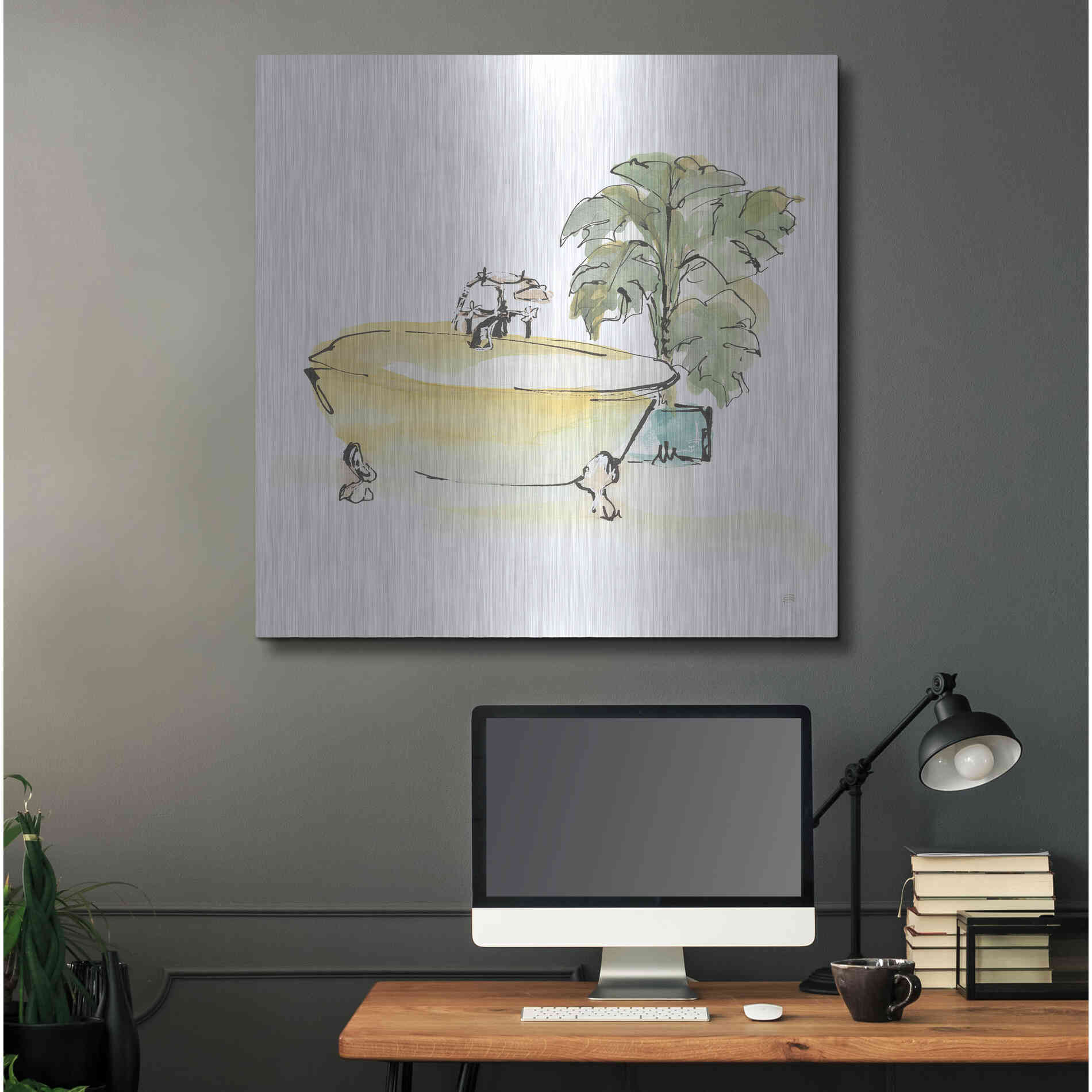 Luxe Metal Art 'Tub III' by Chris Paschke, Metal Wall Art,36x36