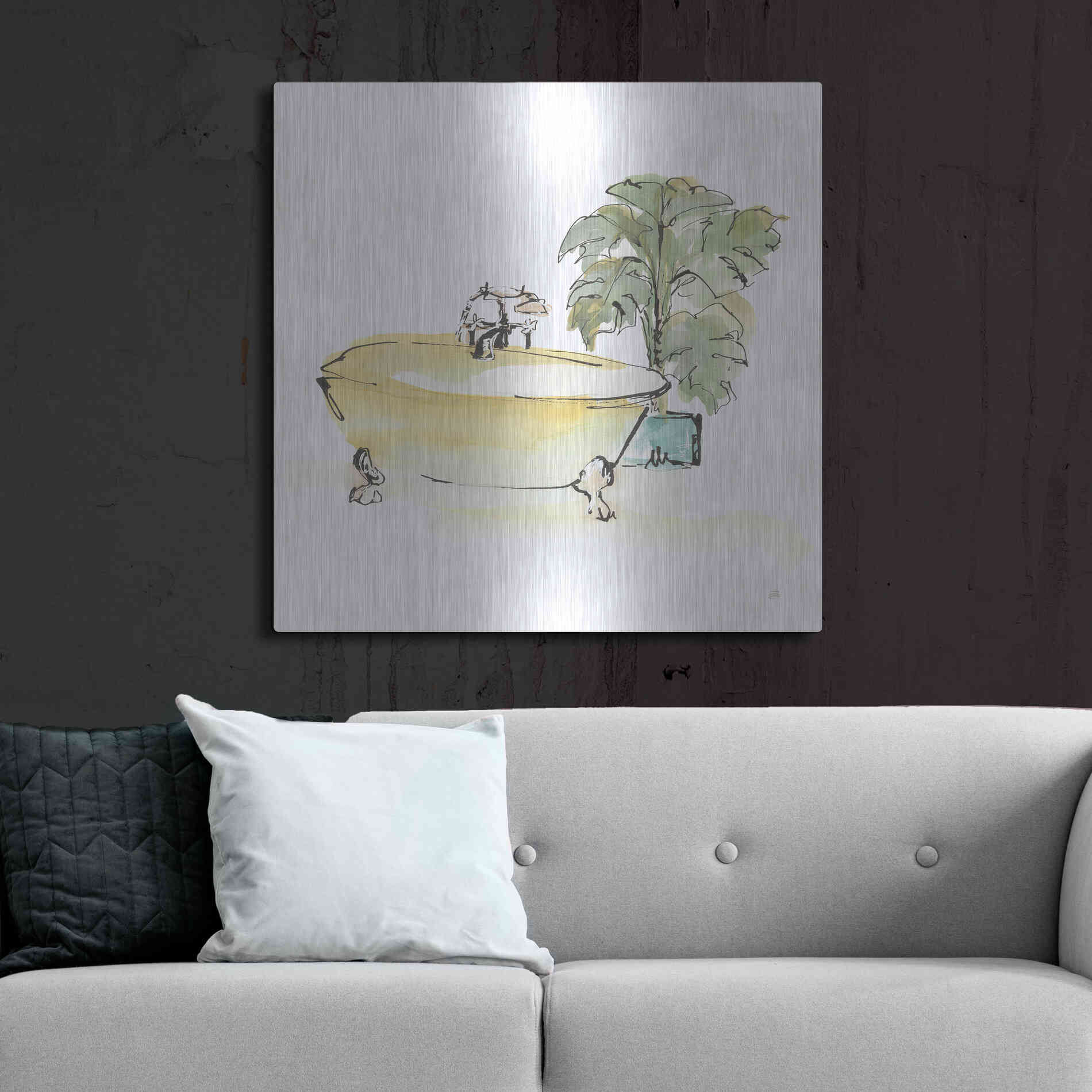 Luxe Metal Art 'Tub III' by Chris Paschke, Metal Wall Art,36x36