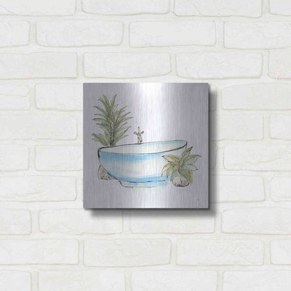 Luxe Metal Art 'Tub IV' by Chris Paschke, Metal Wall Art,12x12