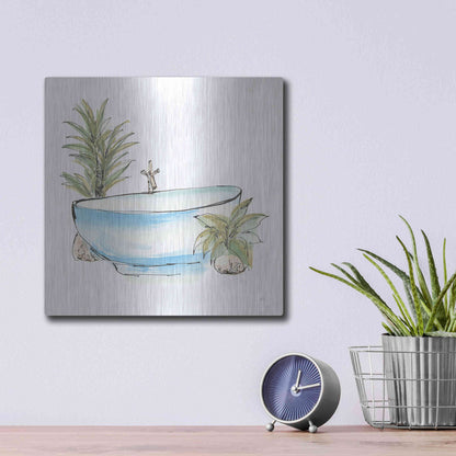 Luxe Metal Art 'Tub IV' by Chris Paschke, Metal Wall Art,12x12