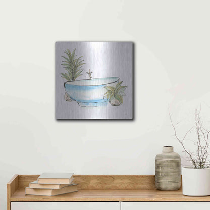 Luxe Metal Art 'Tub IV' by Chris Paschke, Metal Wall Art,12x12