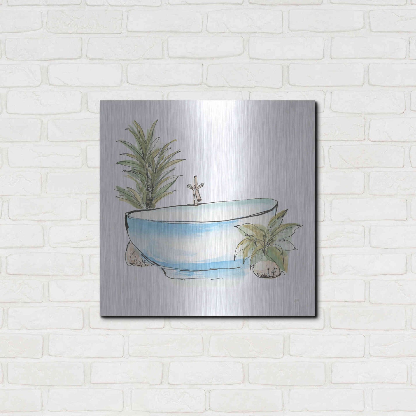 Luxe Metal Art 'Tub IV' by Chris Paschke, Metal Wall Art,24x24