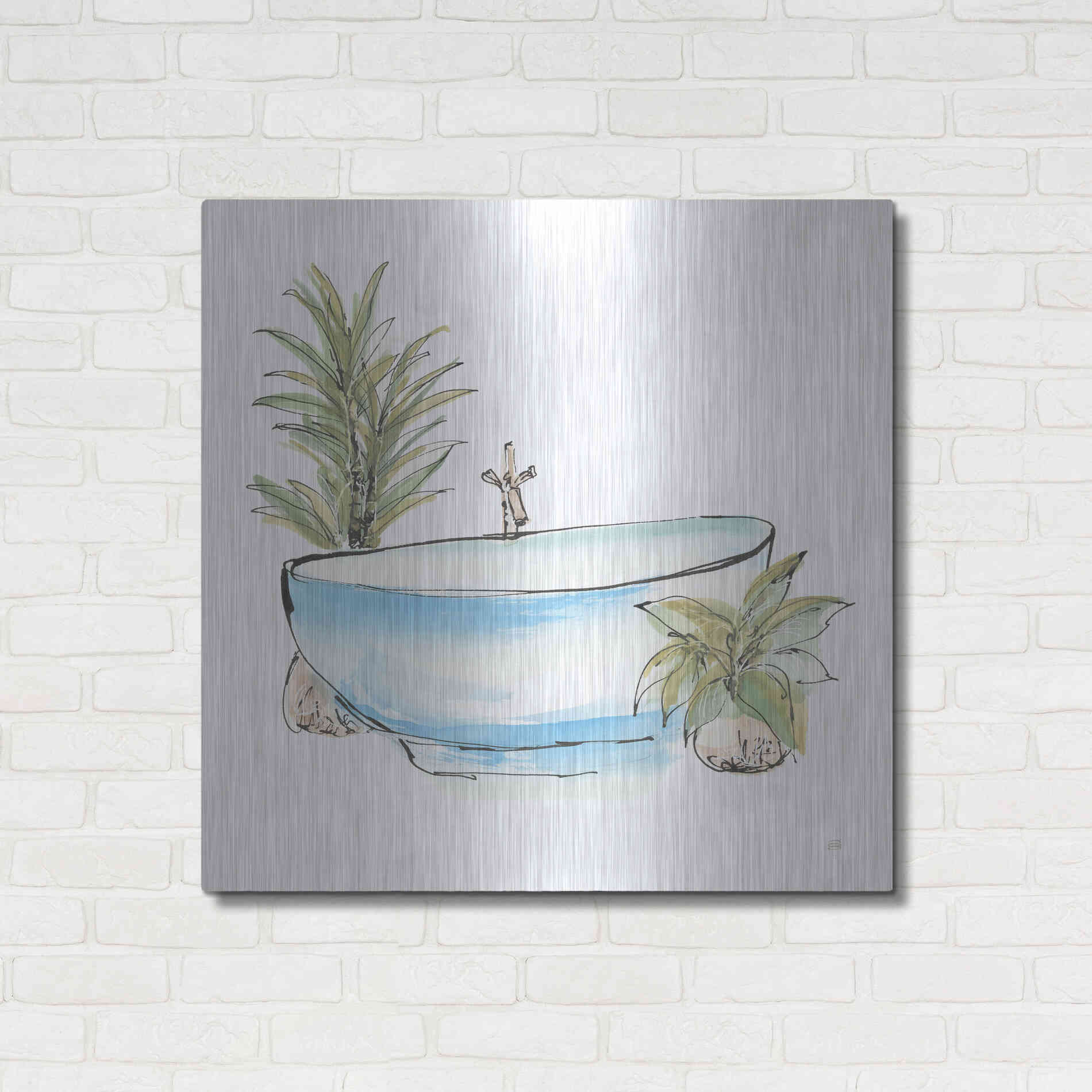 Luxe Metal Art 'Tub IV' by Chris Paschke, Metal Wall Art,36x36