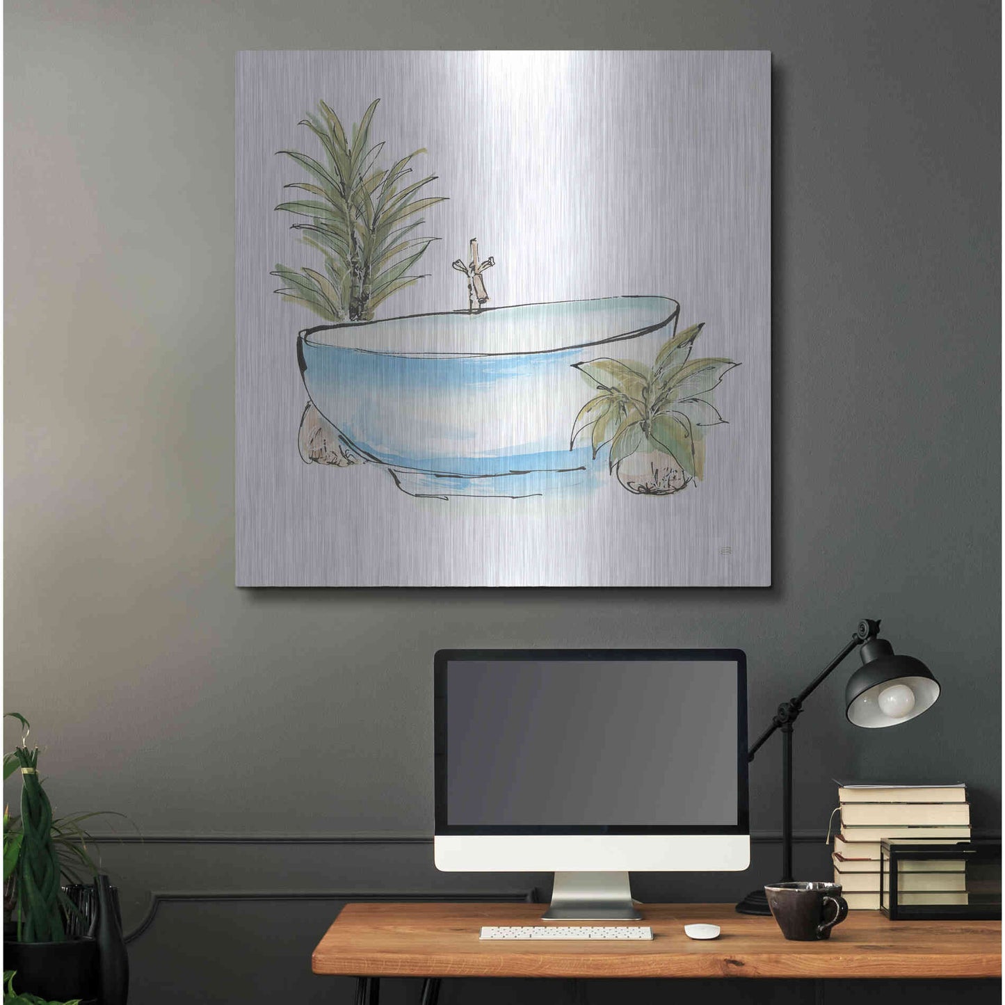 Luxe Metal Art 'Tub IV' by Chris Paschke, Metal Wall Art,36x36