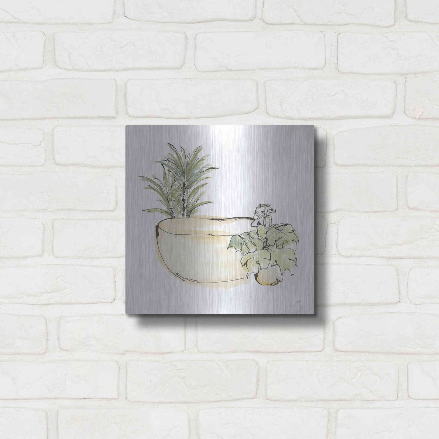 Luxe Metal Art 'Tub V' by Chris Paschke, Metal Wall Art,12x12