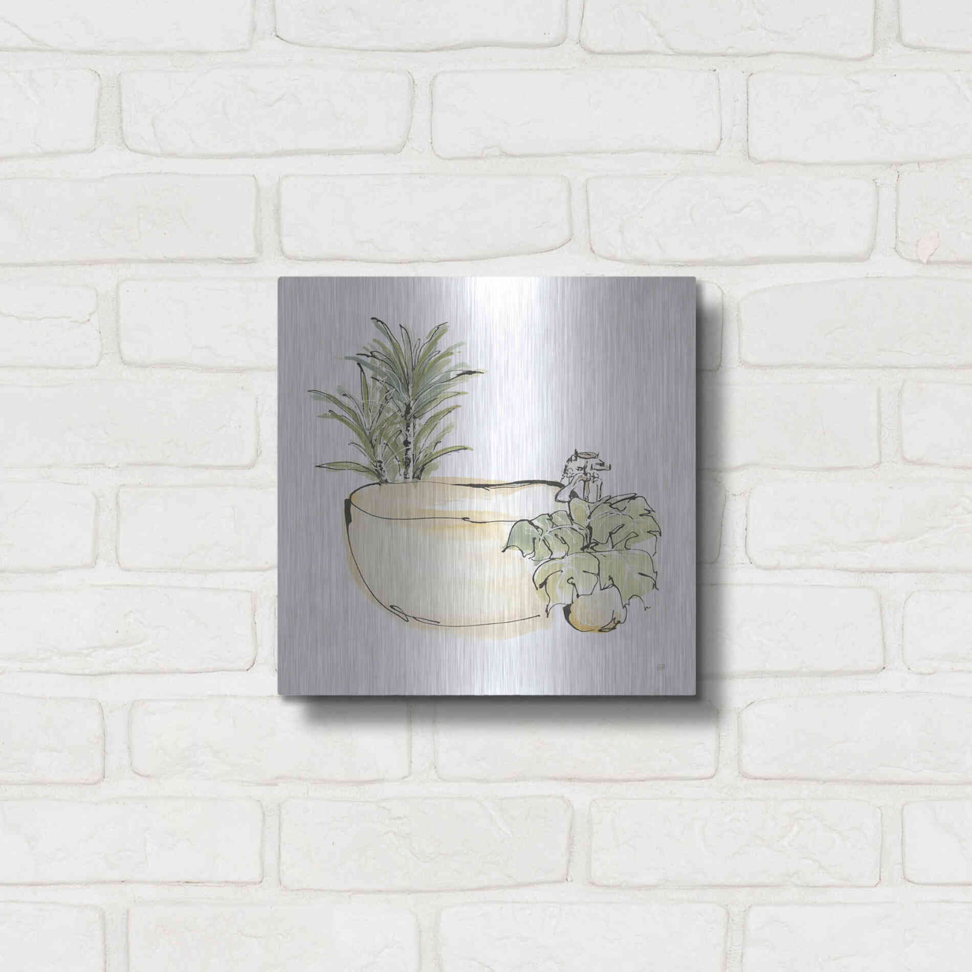 Luxe Metal Art 'Tub V' by Chris Paschke, Metal Wall Art,12x12