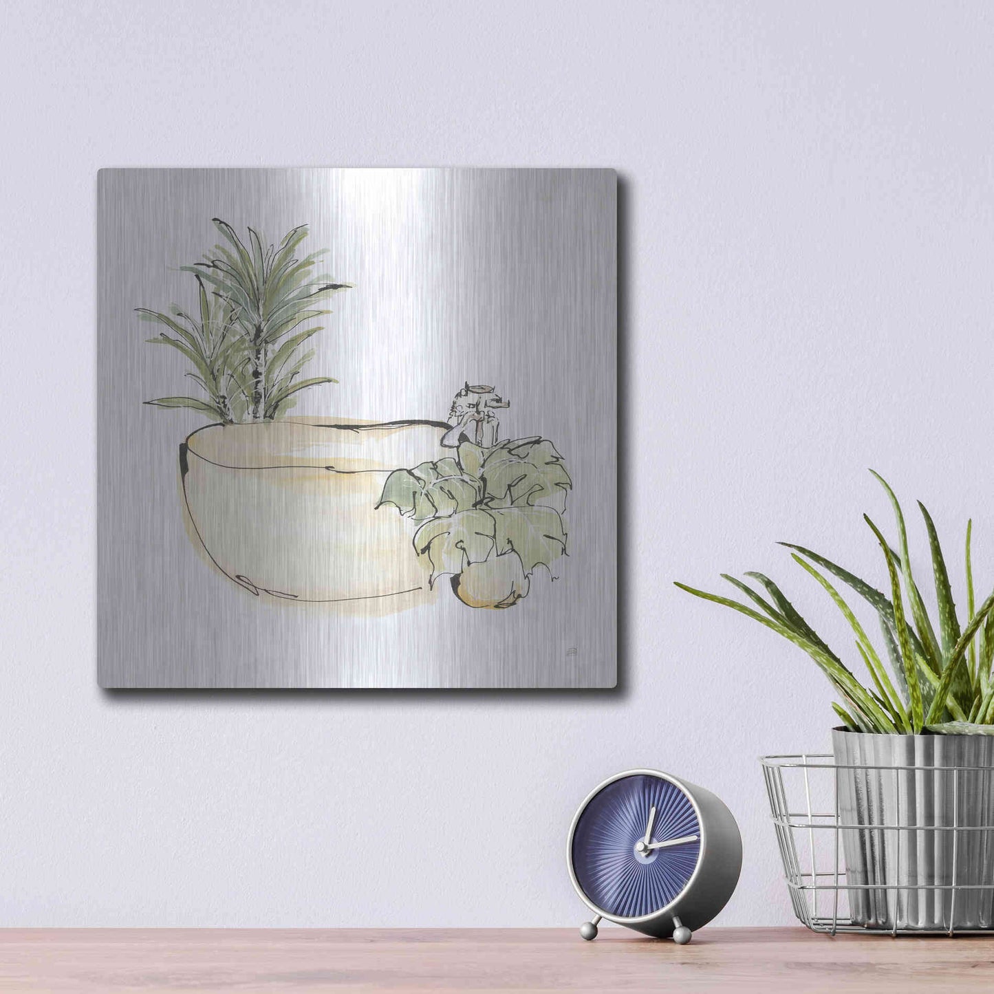 Luxe Metal Art 'Tub V' by Chris Paschke, Metal Wall Art,12x12