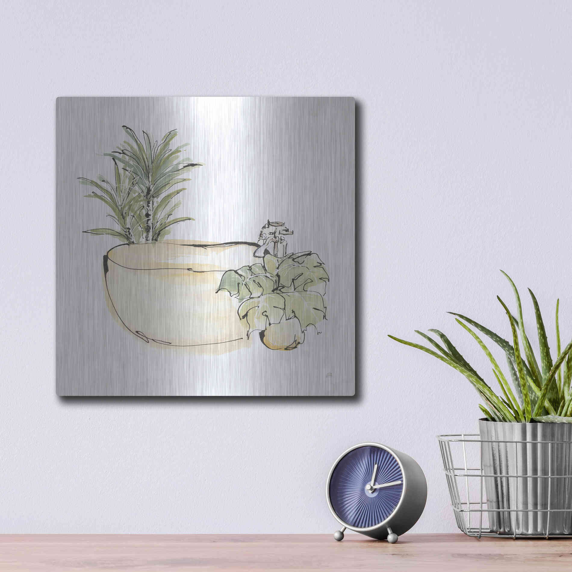 Luxe Metal Art 'Tub V' by Chris Paschke, Metal Wall Art,12x12