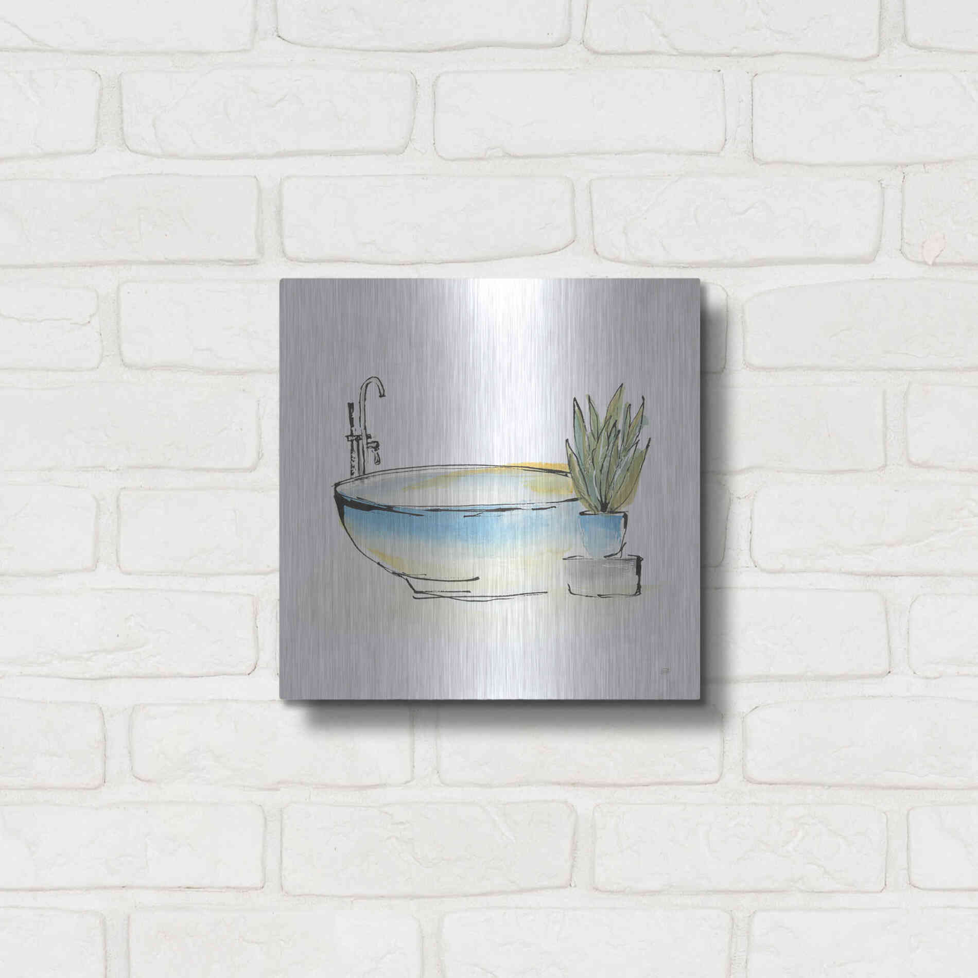 Luxe Metal Art 'Tub VII' by Chris Paschke, Metal Wall Art,12x12