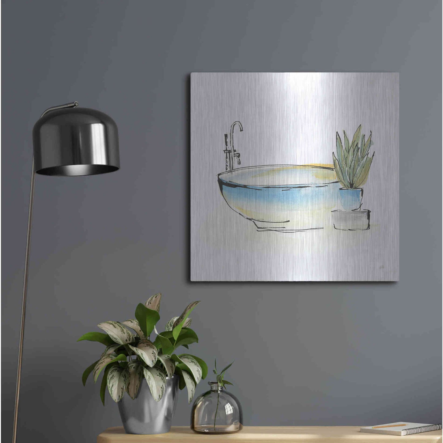 Luxe Metal Art 'Tub VII' by Chris Paschke, Metal Wall Art,24x24