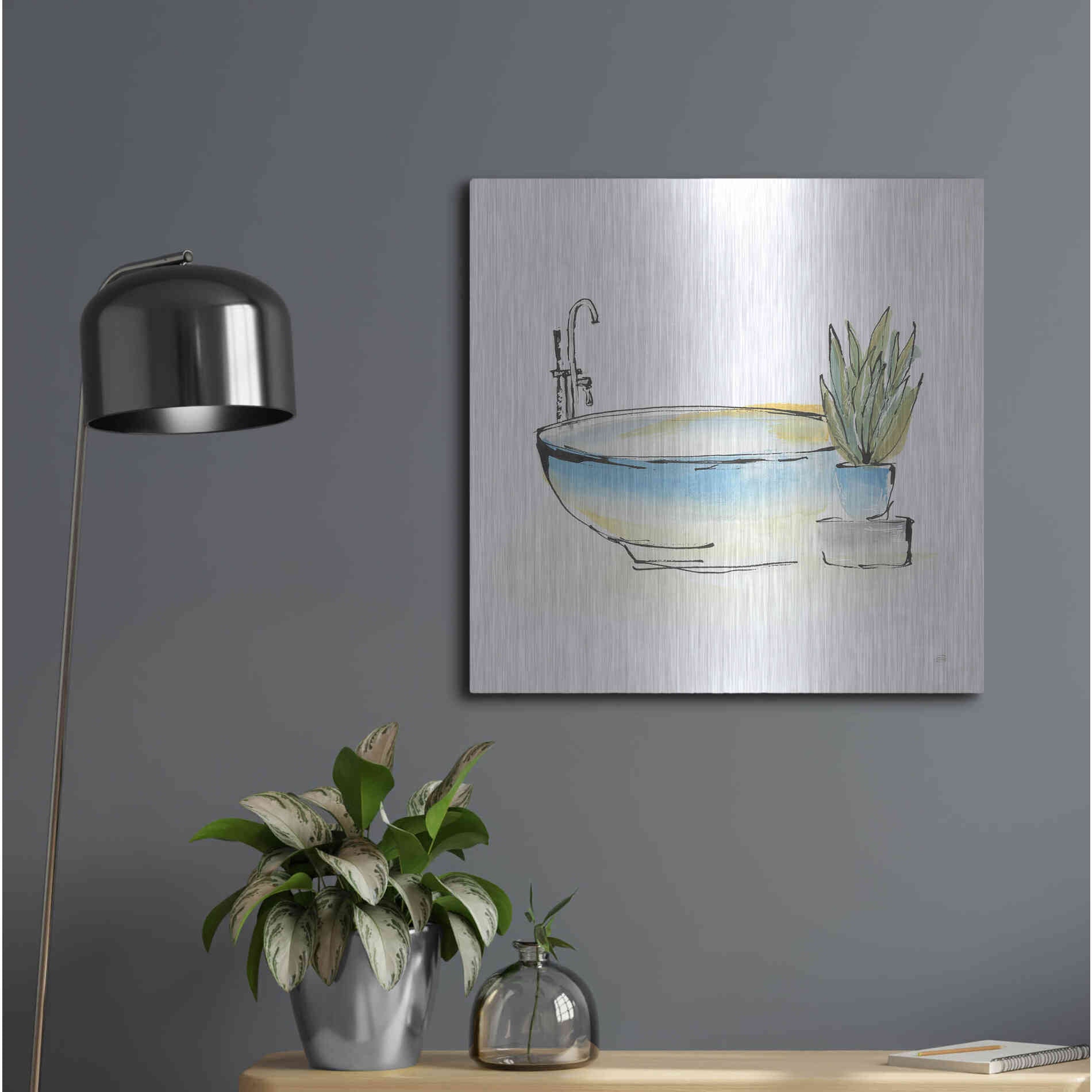 Luxe Metal Art 'Tub VII' by Chris Paschke, Metal Wall Art,24x24