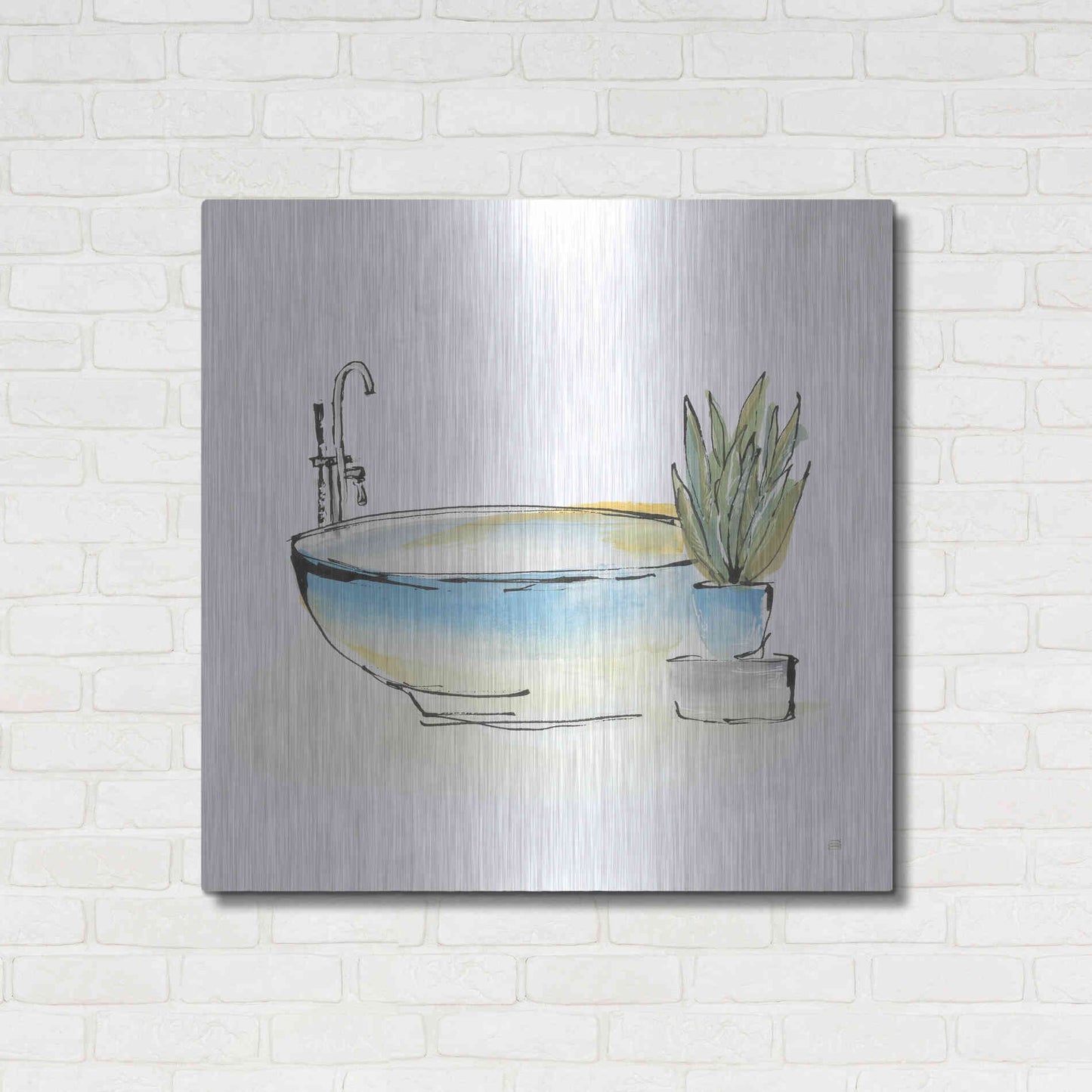 Luxe Metal Art 'Tub VII' by Chris Paschke, Metal Wall Art,36x36