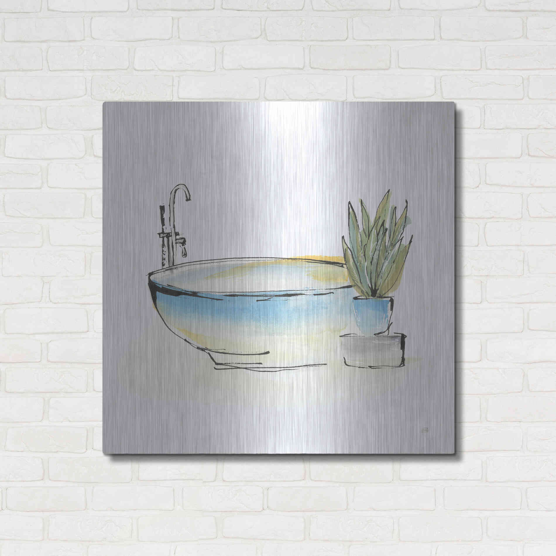 Luxe Metal Art 'Tub VII' by Chris Paschke, Metal Wall Art,36x36