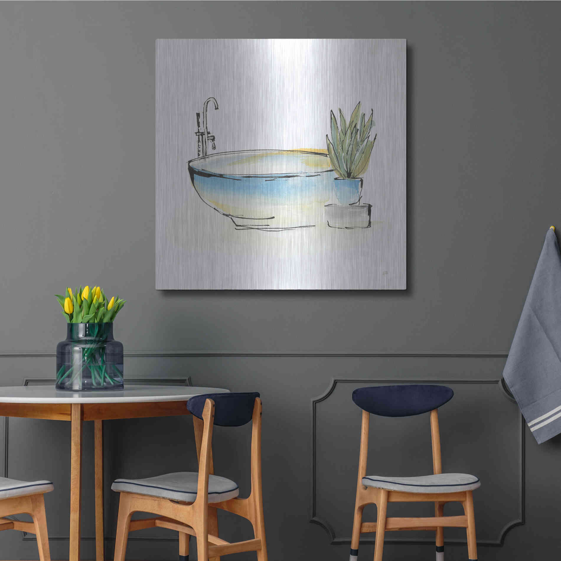 Luxe Metal Art 'Tub VII' by Chris Paschke, Metal Wall Art,36x36