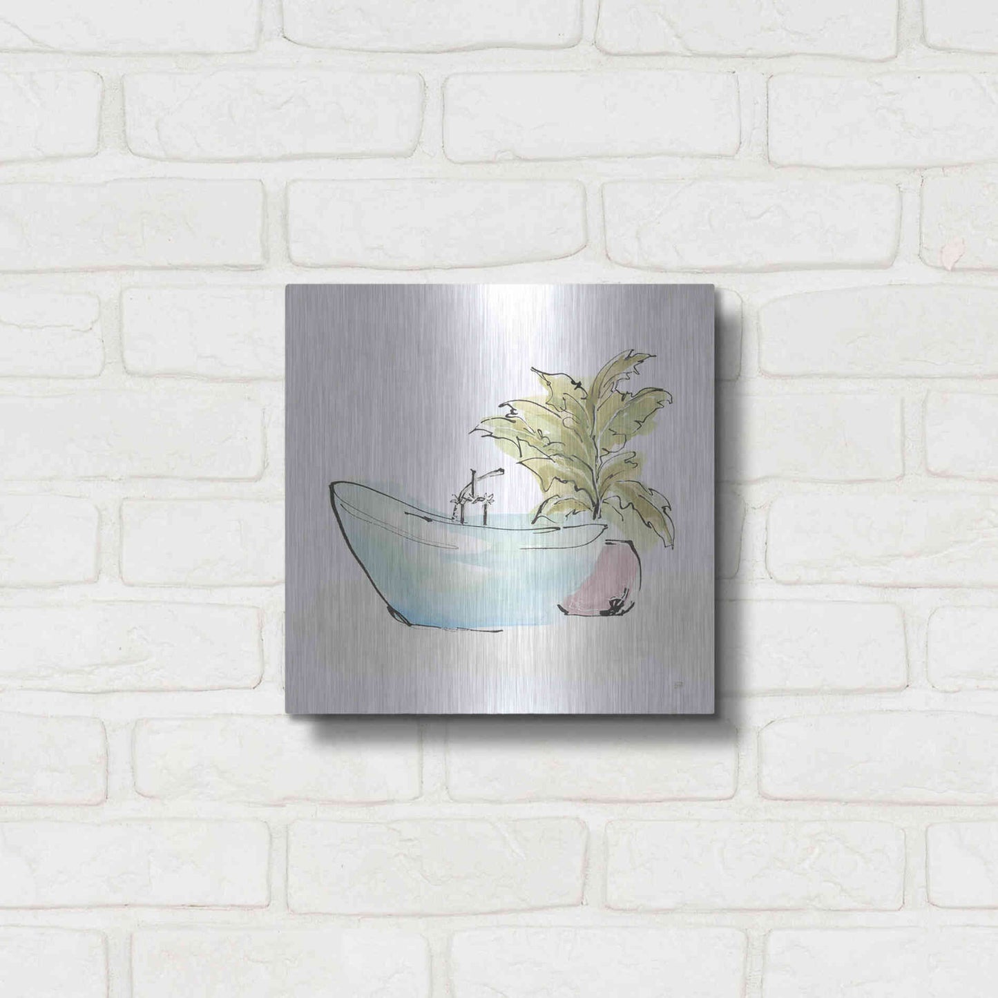 Luxe Metal Art 'Tub VIII' by Chris Paschke, Metal Wall Art,12x12