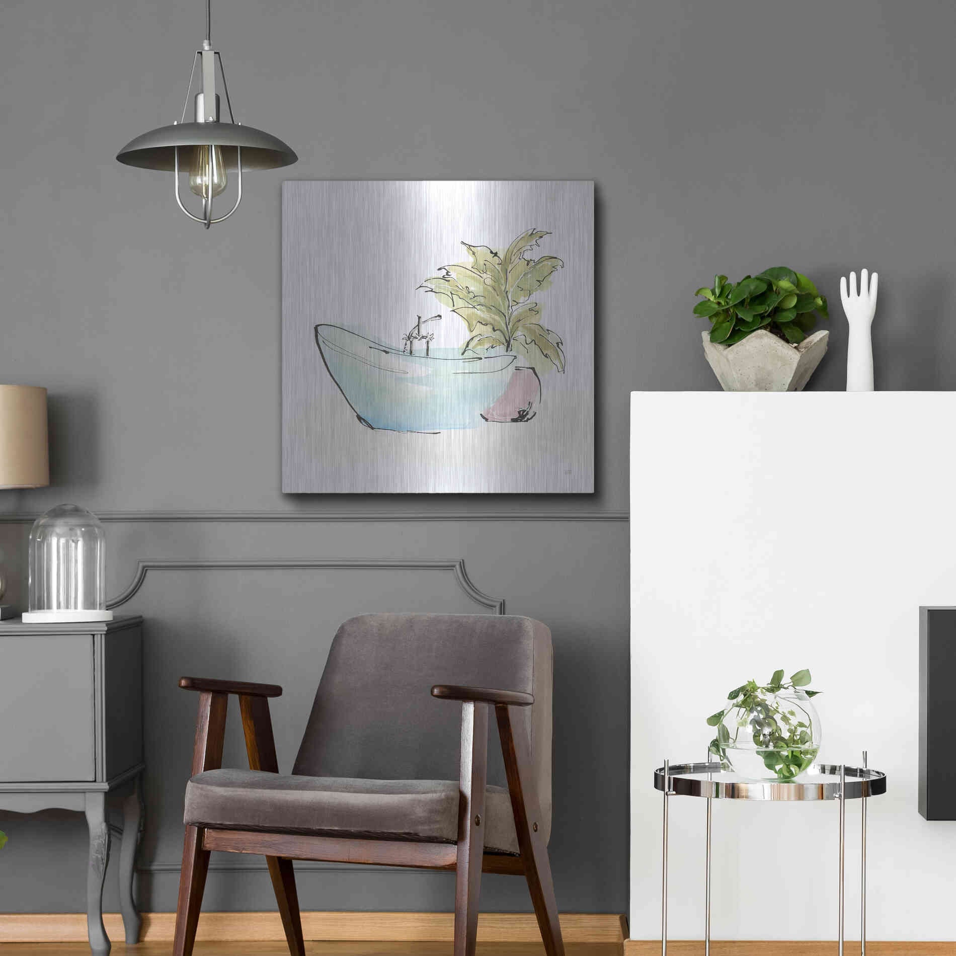 Luxe Metal Art 'Tub VIII' by Chris Paschke, Metal Wall Art,24x24