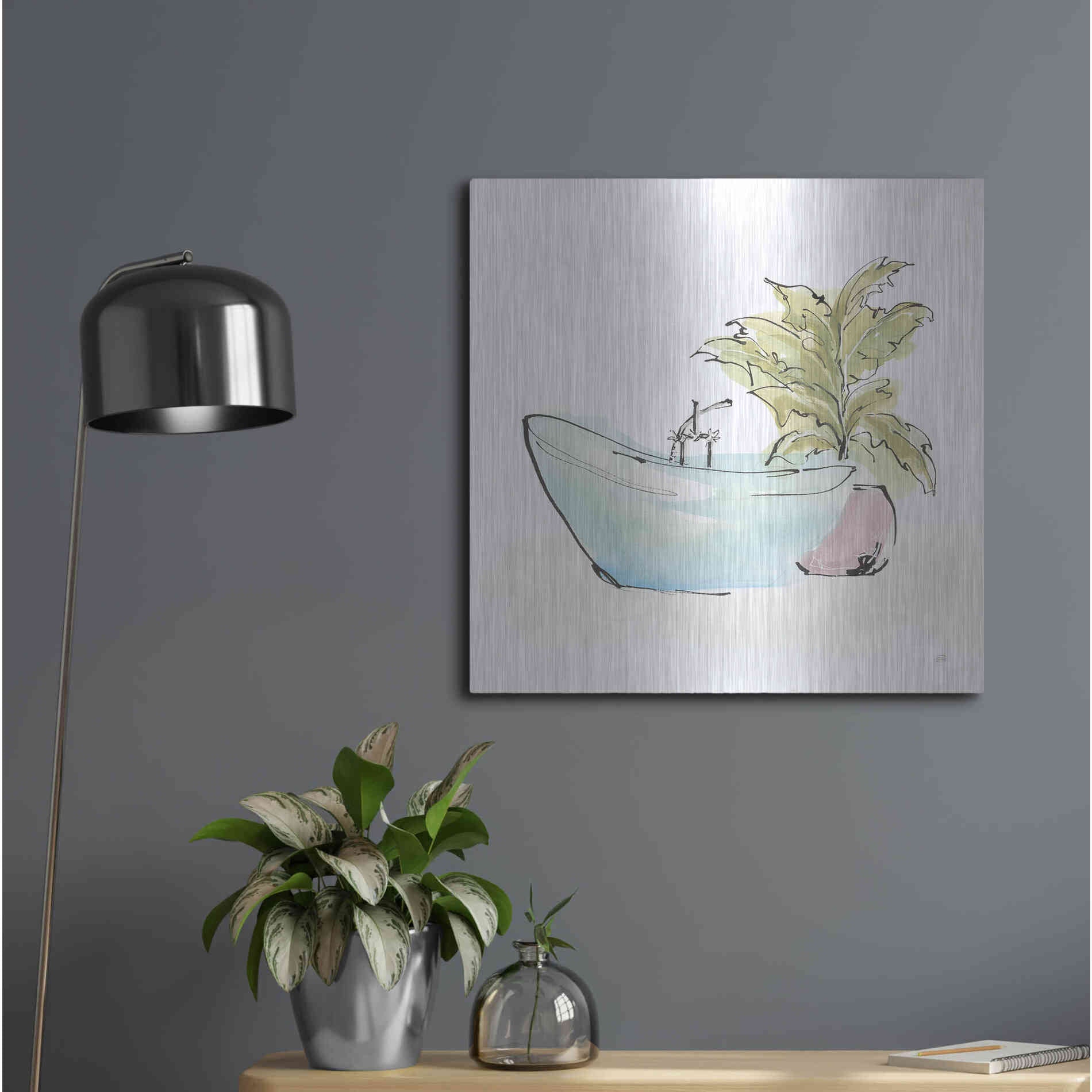 Luxe Metal Art 'Tub VIII' by Chris Paschke, Metal Wall Art,24x24