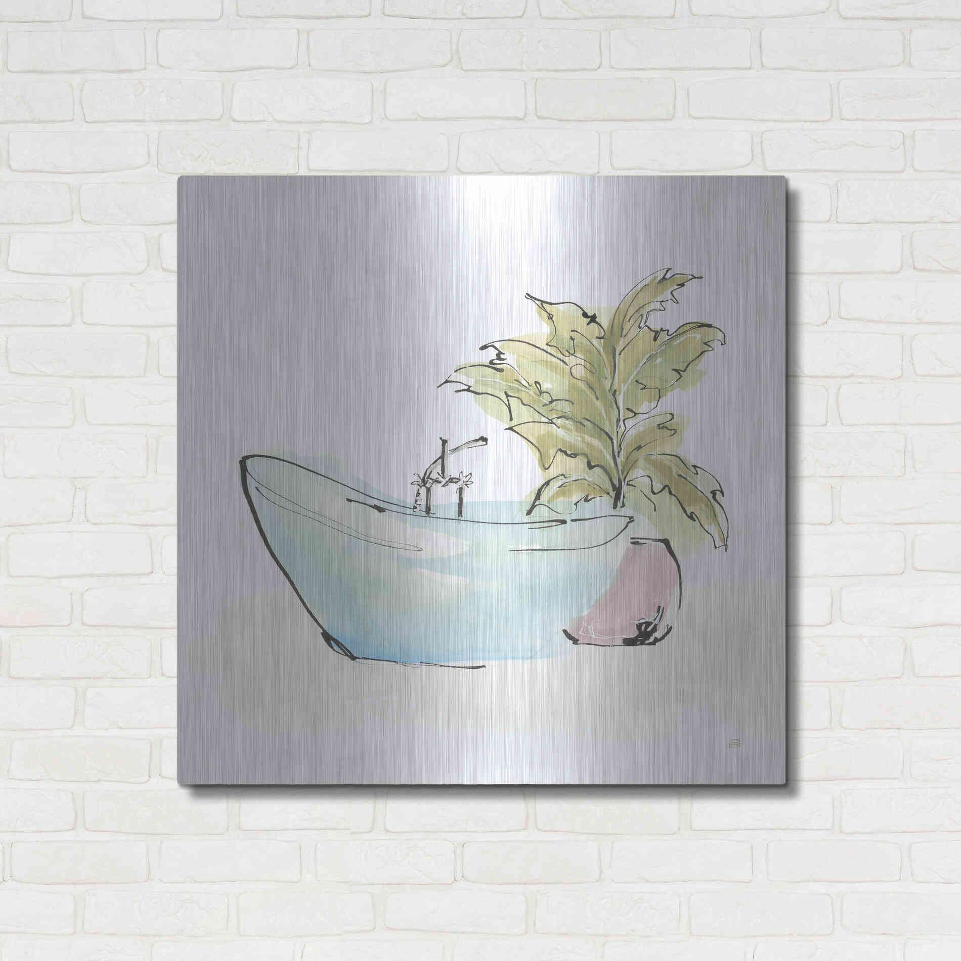 Luxe Metal Art 'Tub VIII' by Chris Paschke, Metal Wall Art,36x36