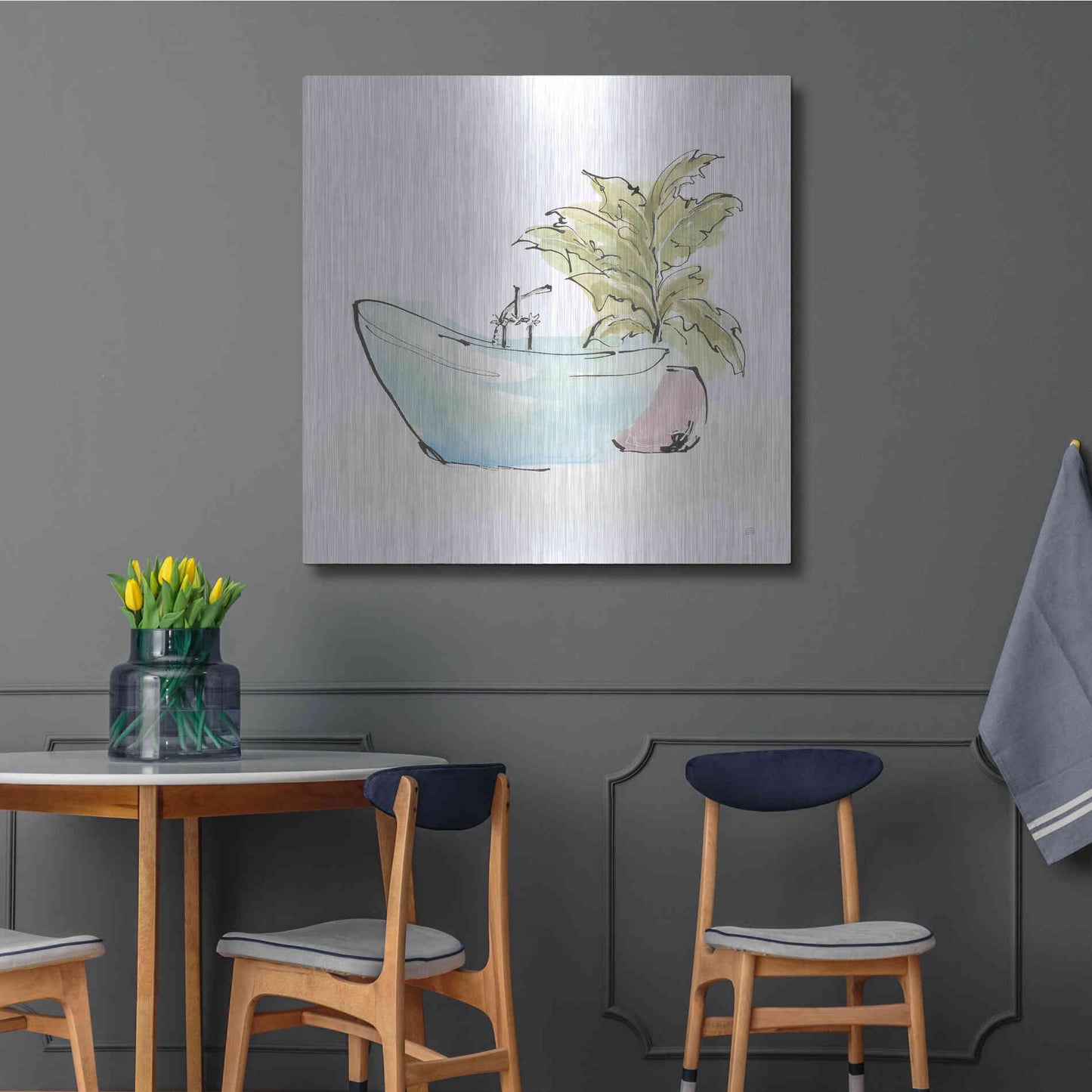 Luxe Metal Art 'Tub VIII' by Chris Paschke, Metal Wall Art,36x36