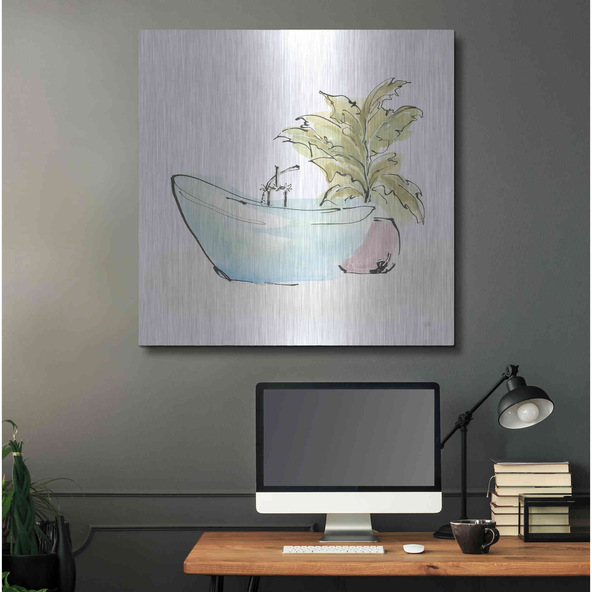 Luxe Metal Art 'Tub VIII' by Chris Paschke, Metal Wall Art,36x36