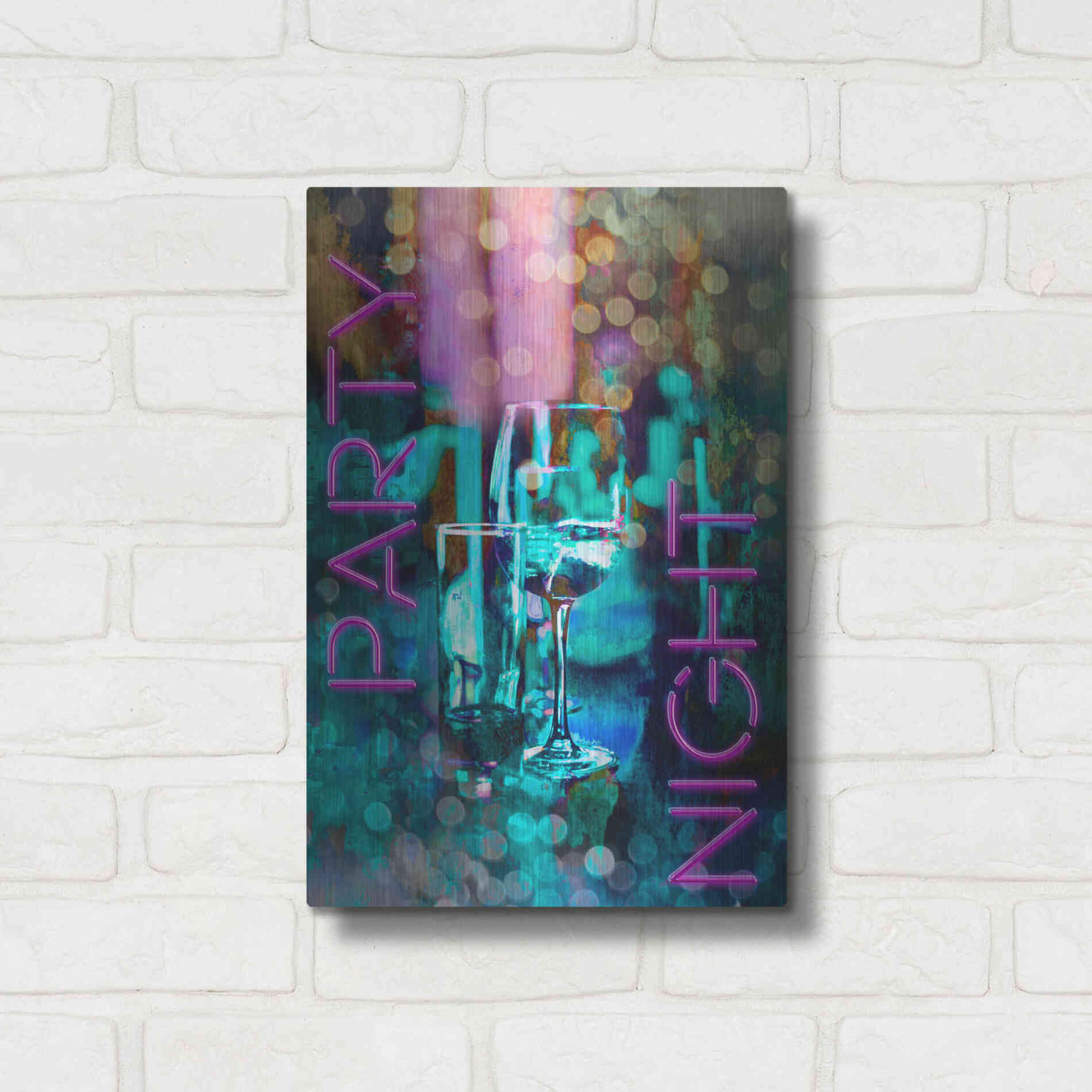 Luxe Metal Art 'Party Night' by Andrea Haase, Metal Wall At,12x16