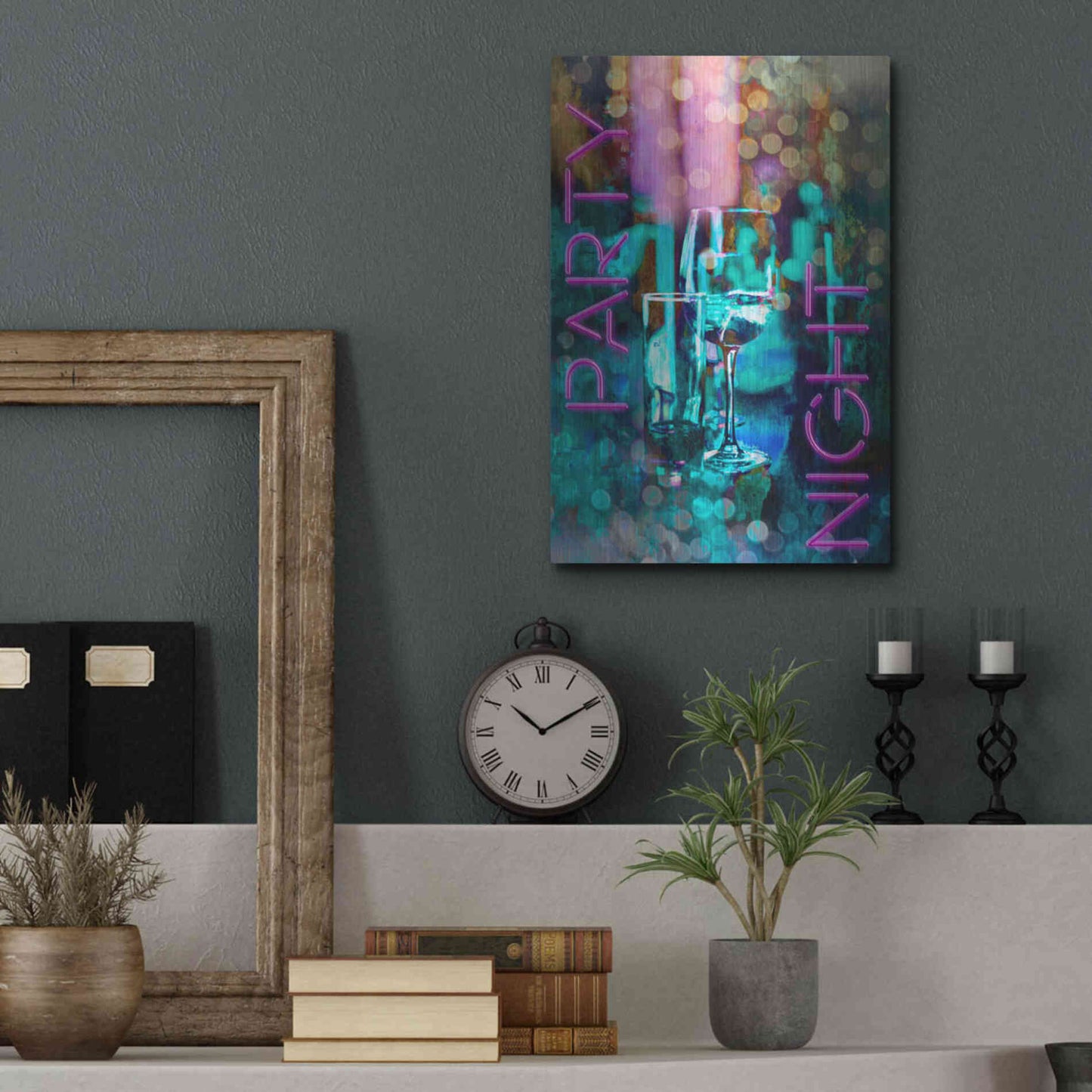 Luxe Metal Art 'Party Night' by Andrea Haase, Metal Wall At,12x16