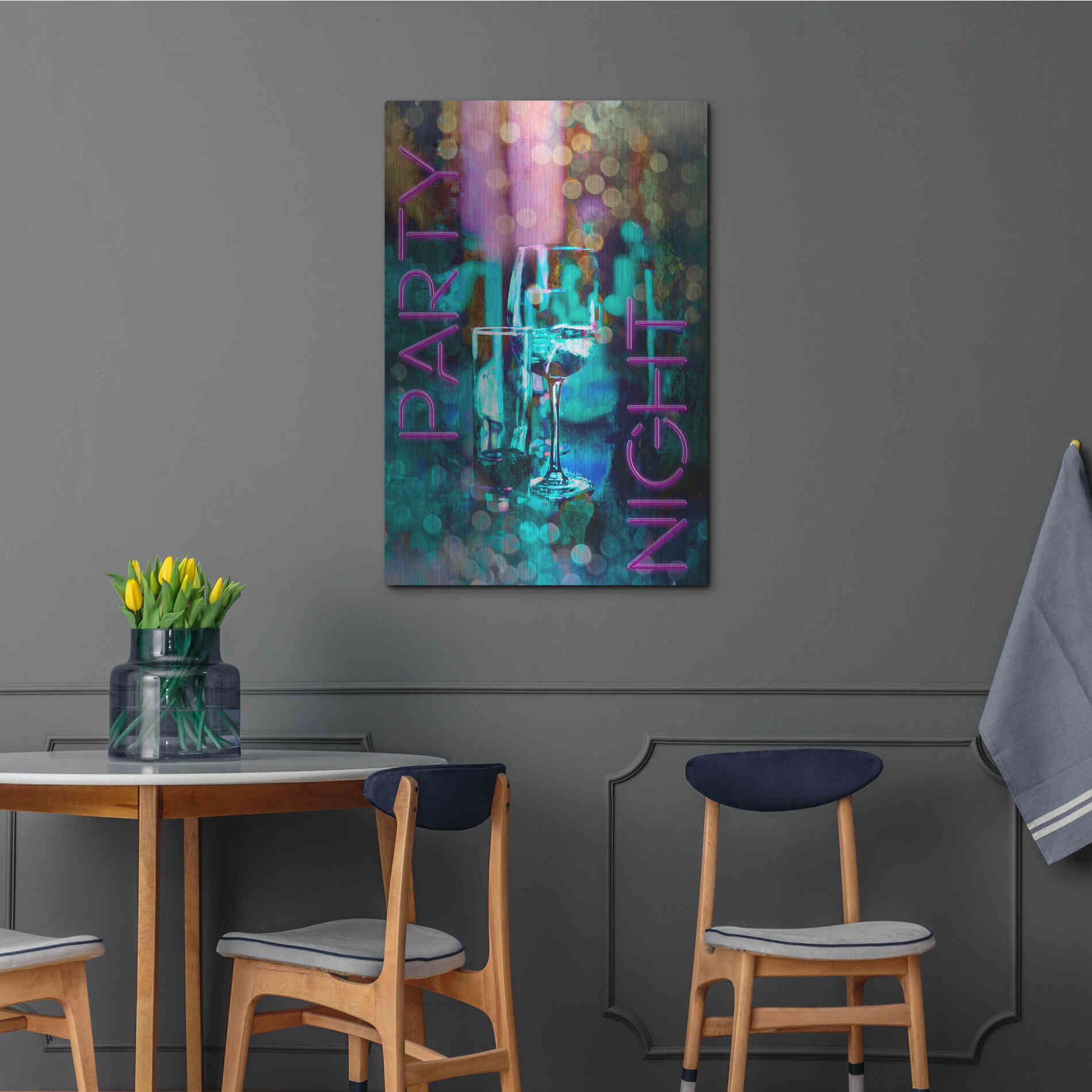 Luxe Metal Art 'Party Night' by Andrea Haase, Metal Wall At,24x36