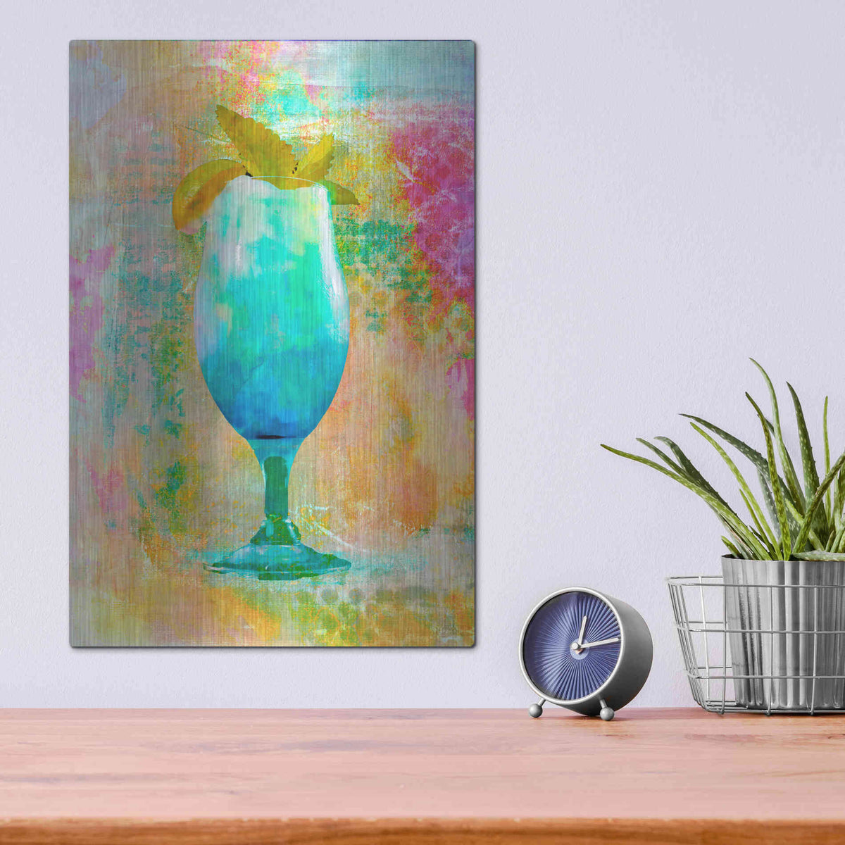 Luxe Metal Art 'Cocktail Night' by Andrea Haase, Metal Wall At,12x16