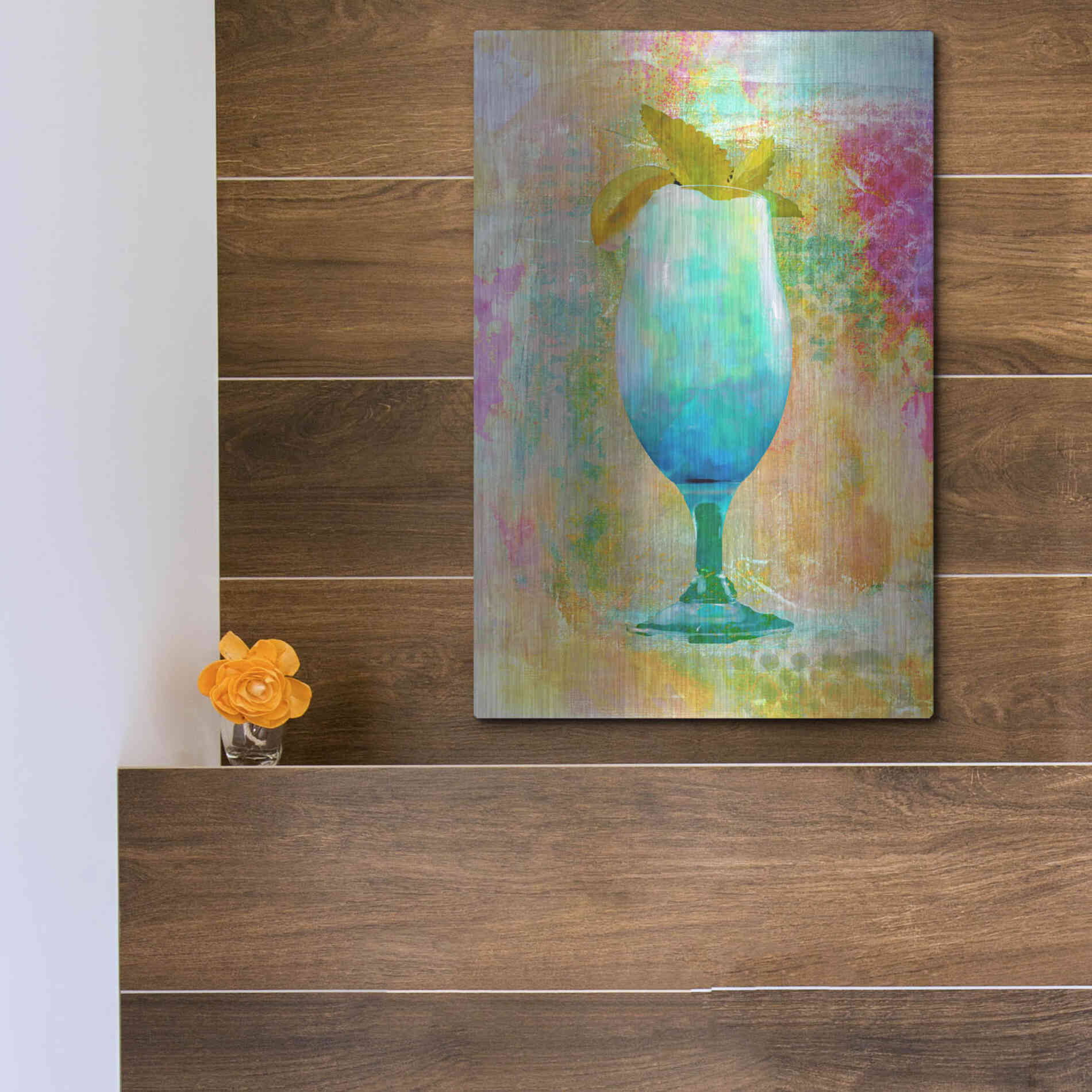 Luxe Metal Art 'Cocktail Night' by Andrea Haase, Metal Wall At,12x16